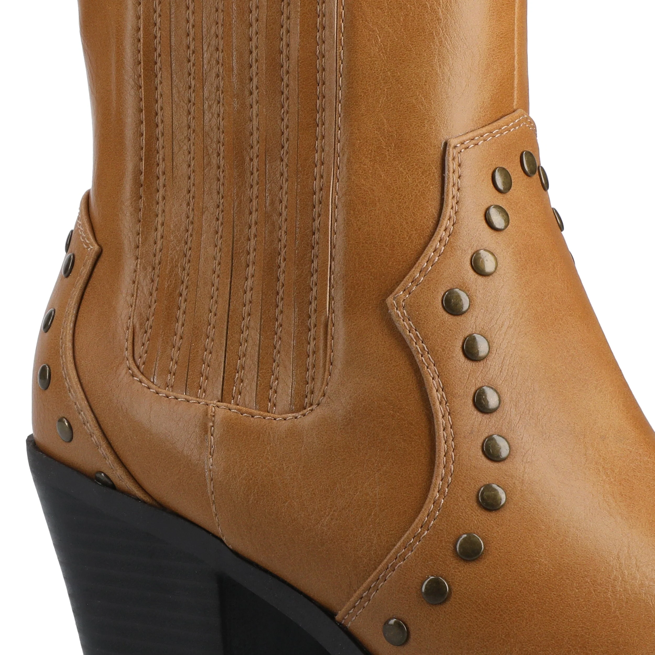 BRAYLEE WESTERN ANKLE BOOTIES - Tan - Image 4