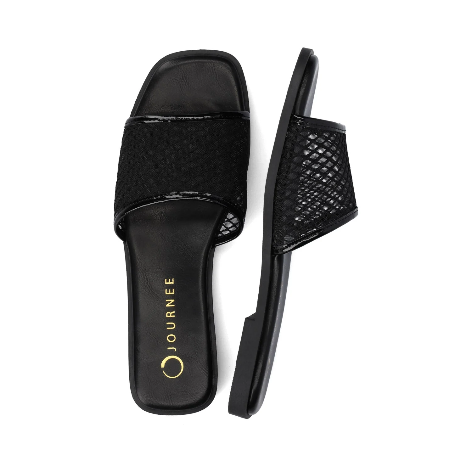 BRECKLEY SLIDE SANDALS IN MESH - Black Mesh - Image 3