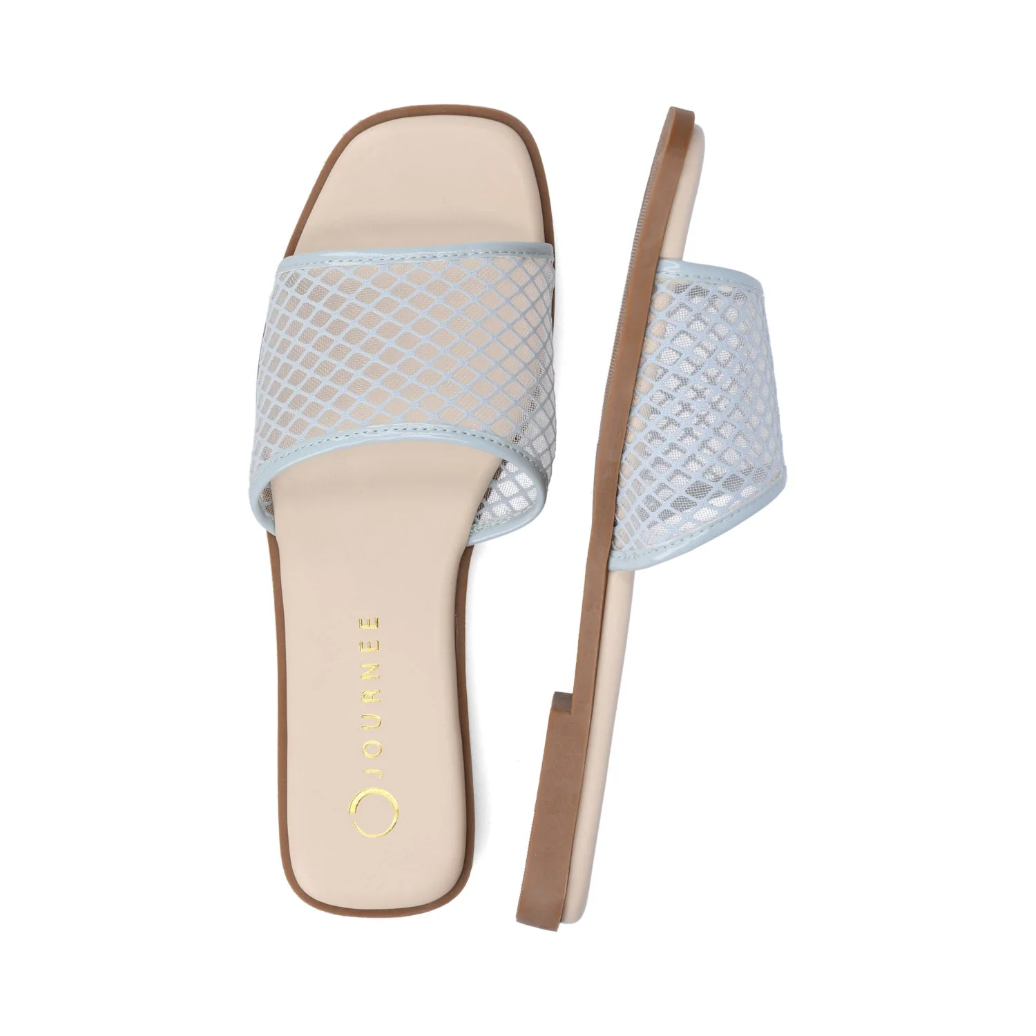 BRECKLEY SLIDE SANDALS IN MESH - Light Blue Mesh - Image 3