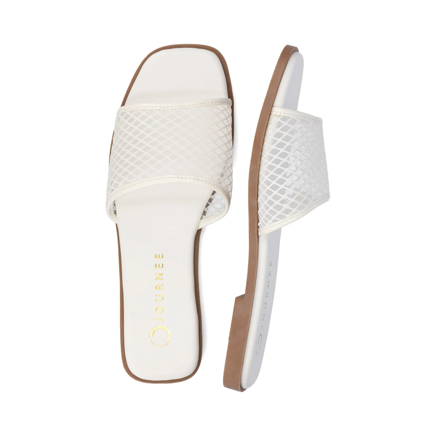 BRECKLEY SLIDE SANDALS IN MESH - White Mesh - Image 3