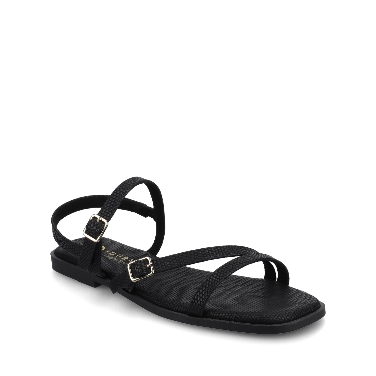 BRIANNA ANKLE STRAP SANDALS - Black Lizard - Image 3