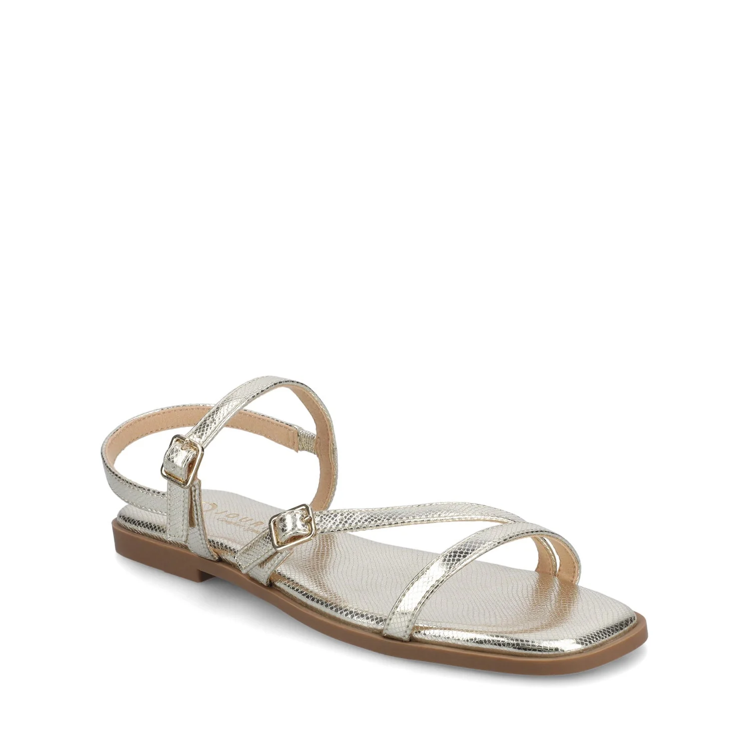 BRIANNA ANKLE STRAP SANDALS - Champagne Lizard - Image 2