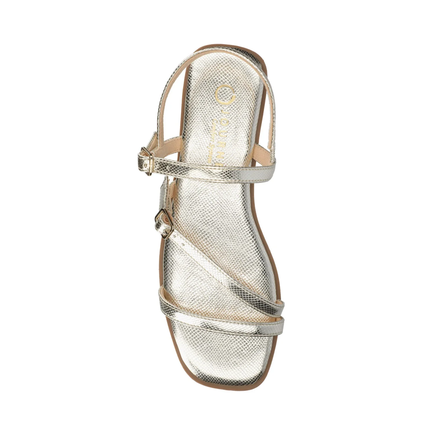 BRIANNA ANKLE STRAP SANDALS - Champagne Lizard - Image 4
