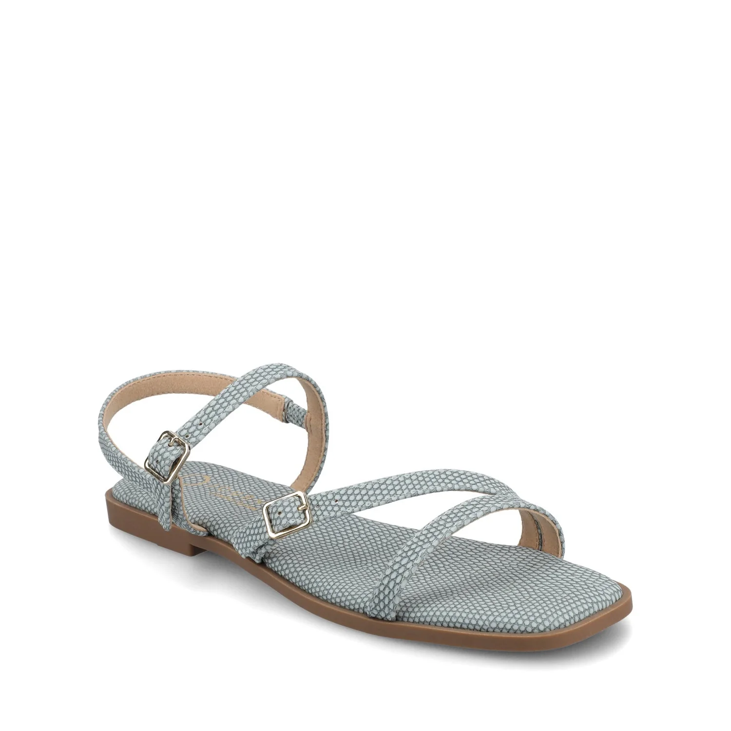 BRIANNA ANKLE STRAP SANDALS - Sky Blue Lizard - Image 2