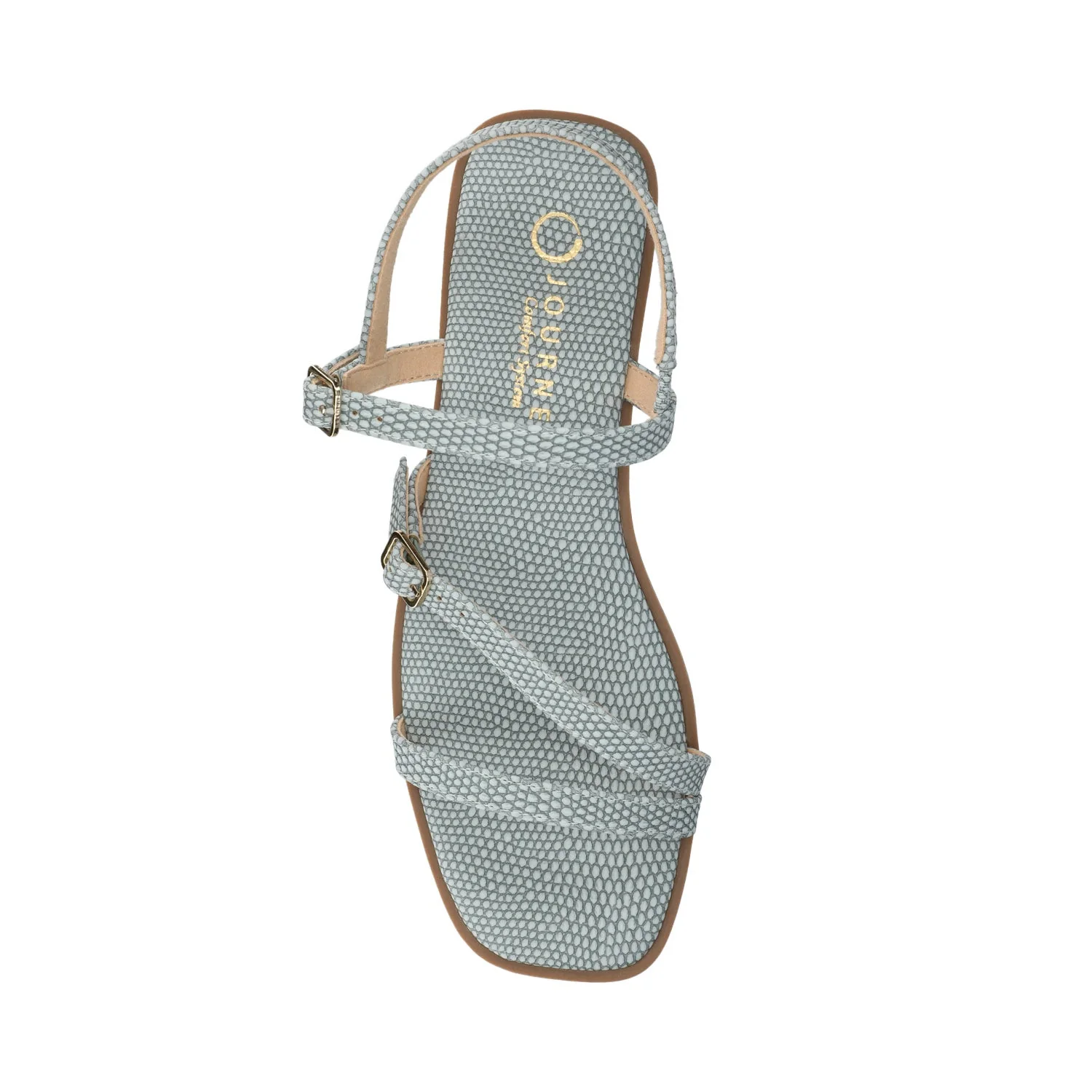 BRIANNA ANKLE STRAP SANDALS - Sky Blue Lizard - Image 4