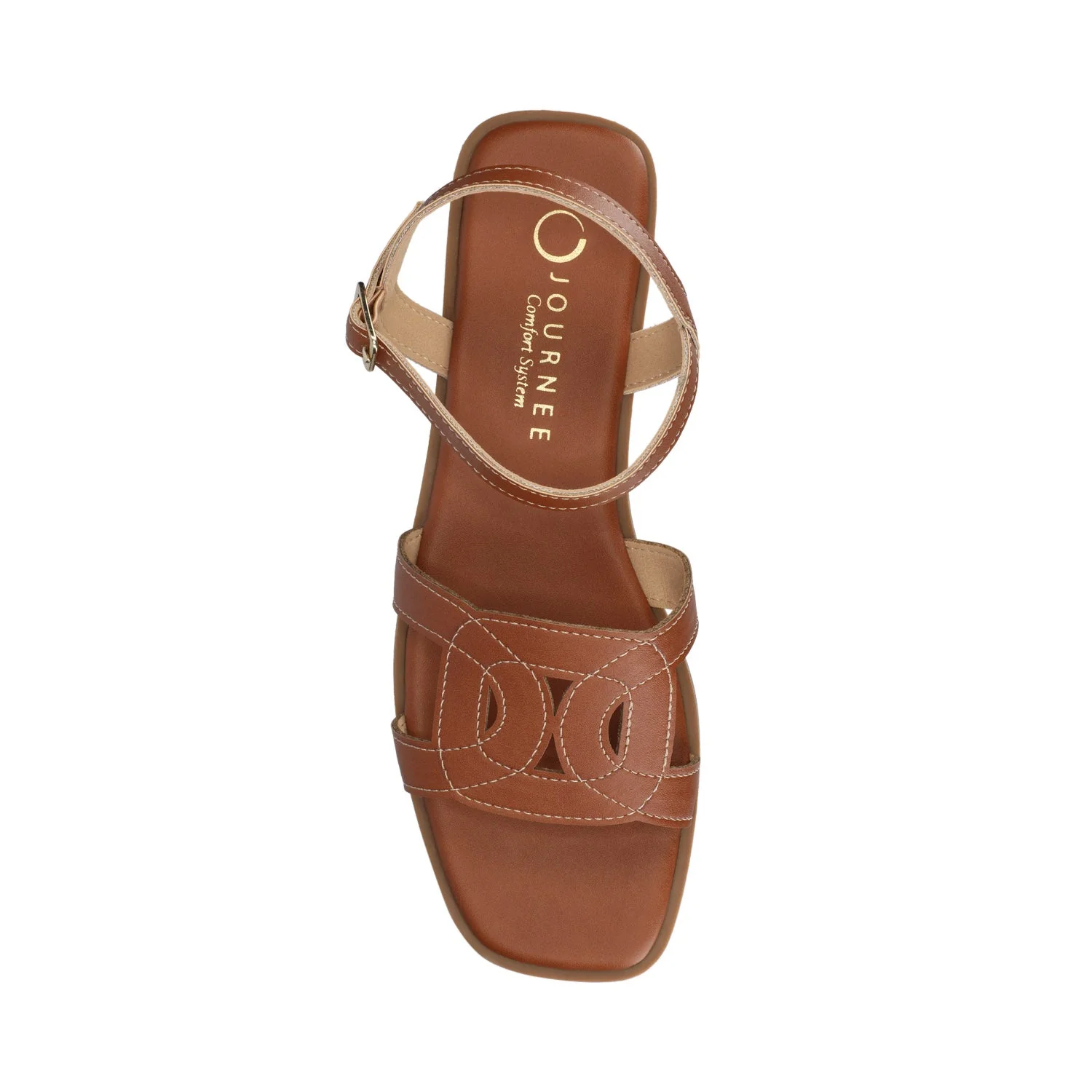 BRIDEY ANKLE STRAP SANDALS - Cognac - Image 4