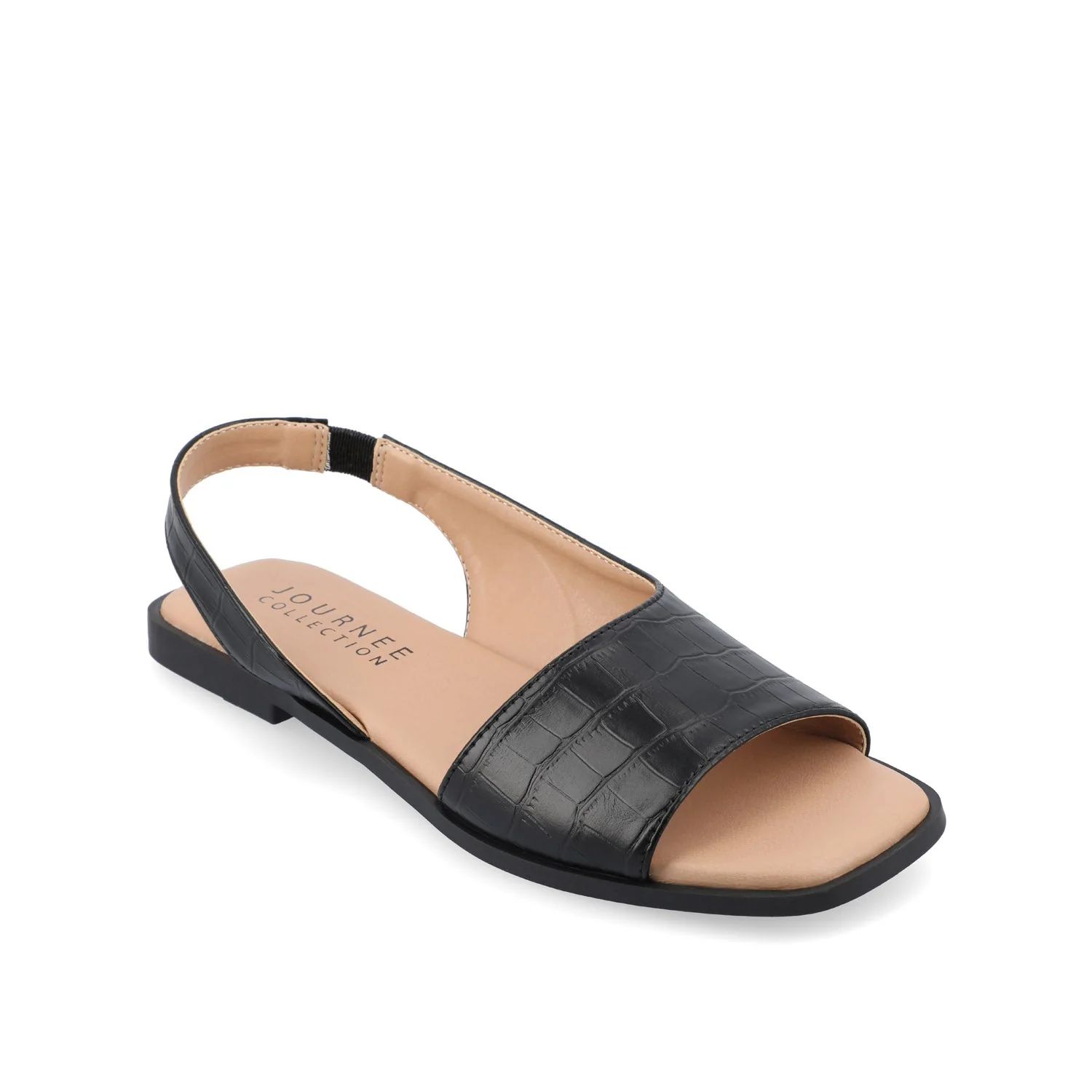 BRINSLEY CUTOUT SANDALS IN CROCO - Black Croco - Image 2