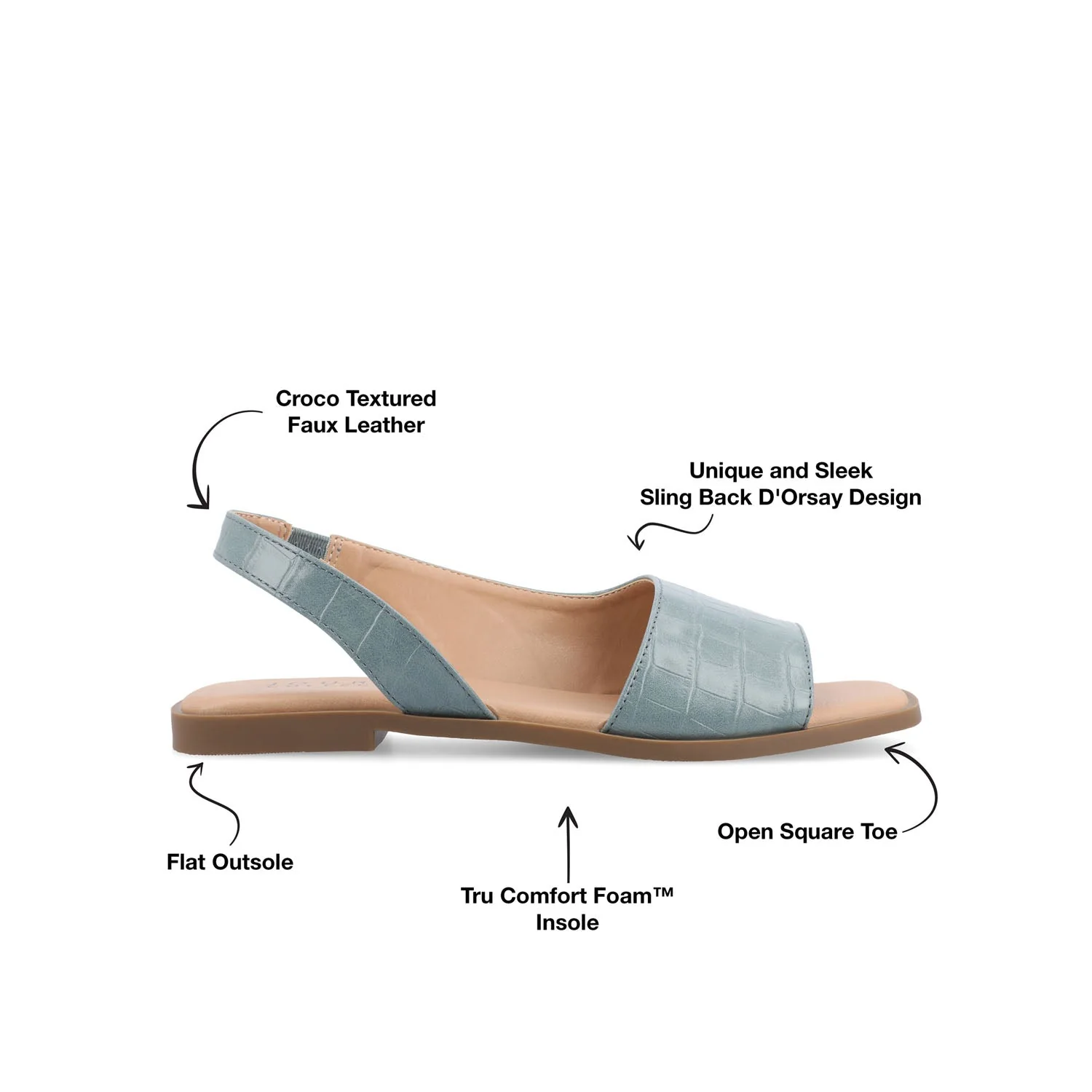 BRINSLEY CUTOUT SANDALS IN CROCO - Blue Croco - Image 9