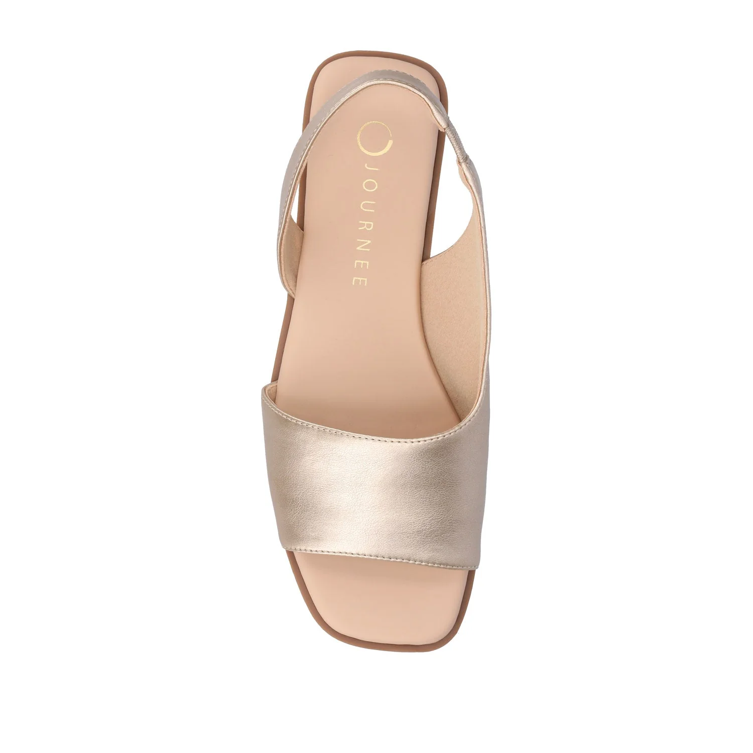 BRINSLEY VEGAN LEATHER SANDALS IN WIDE - Gold PU - Image 6