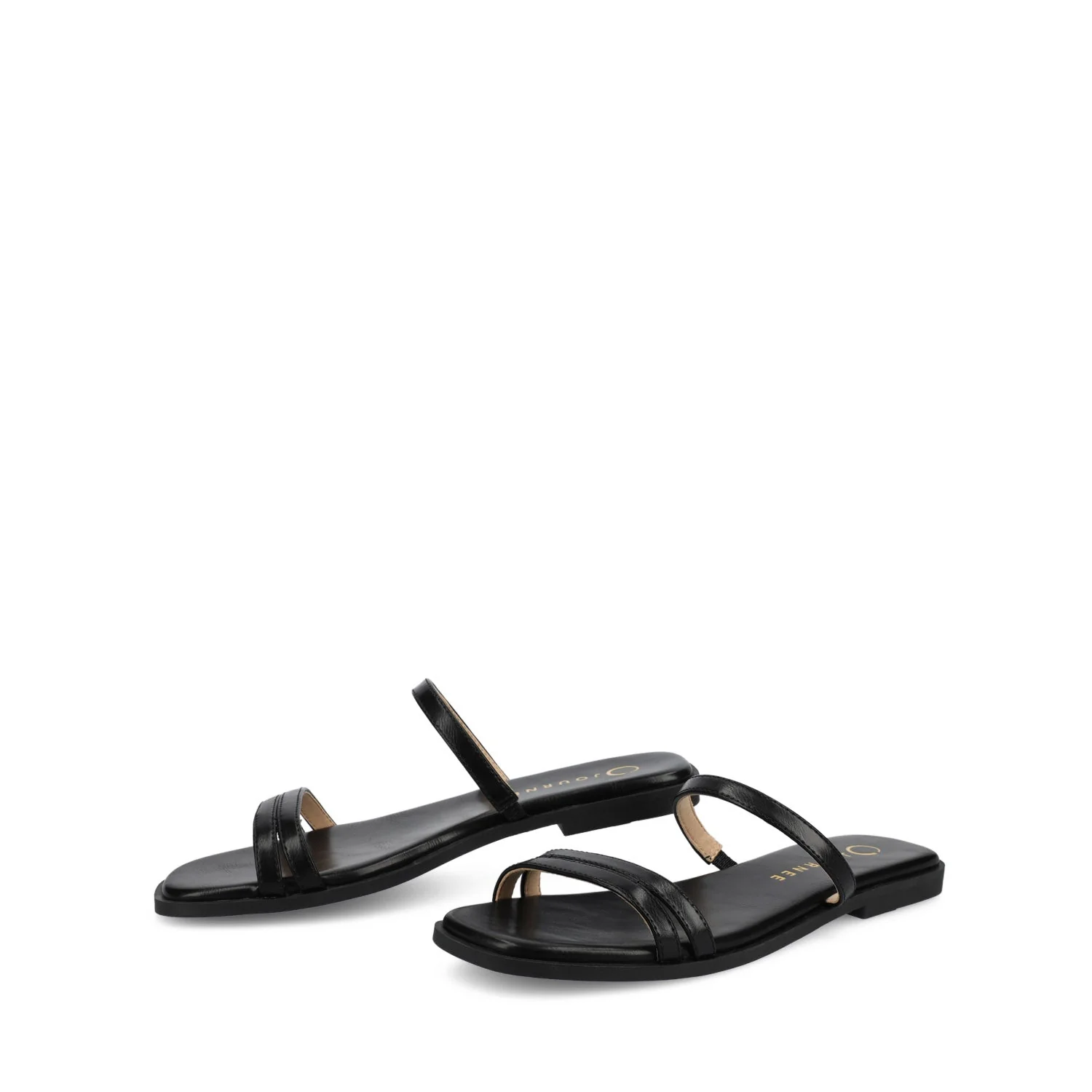 BRISA SLIDE SANDALS IN VEGAN LEATHER - Black PU - Image 2