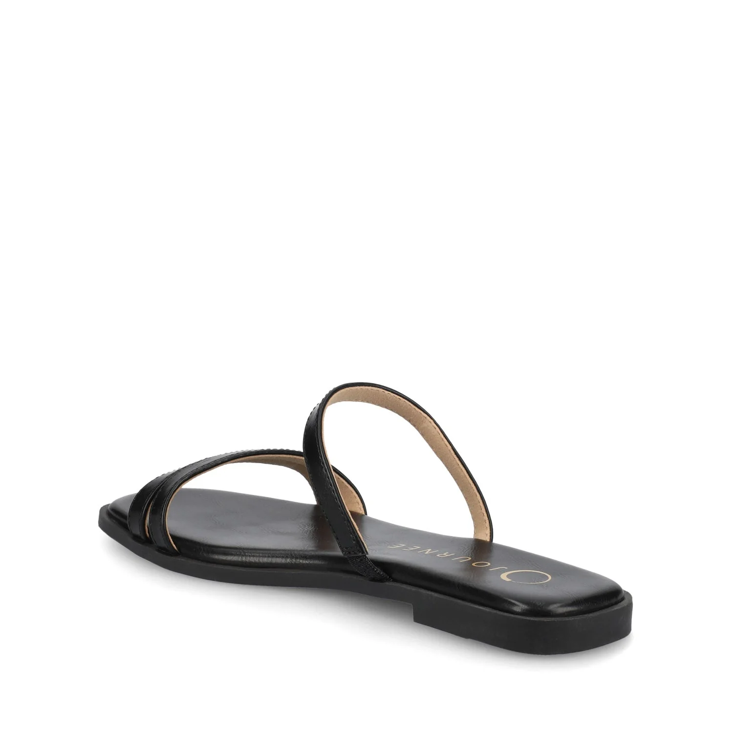 BRISA SLIDE SANDALS IN VEGAN LEATHER - Black PU - Image 4