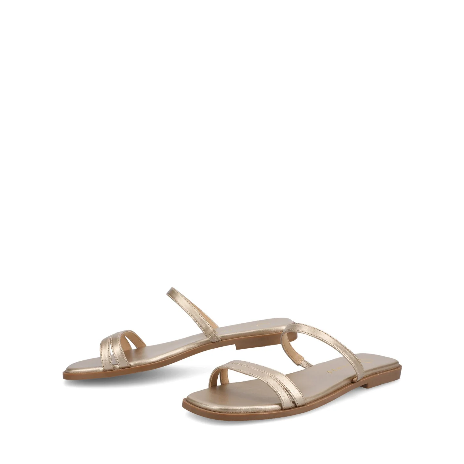 BRISA SLIDE SANDALS IN VEGAN LEATHER - Gold PU - Image 3
