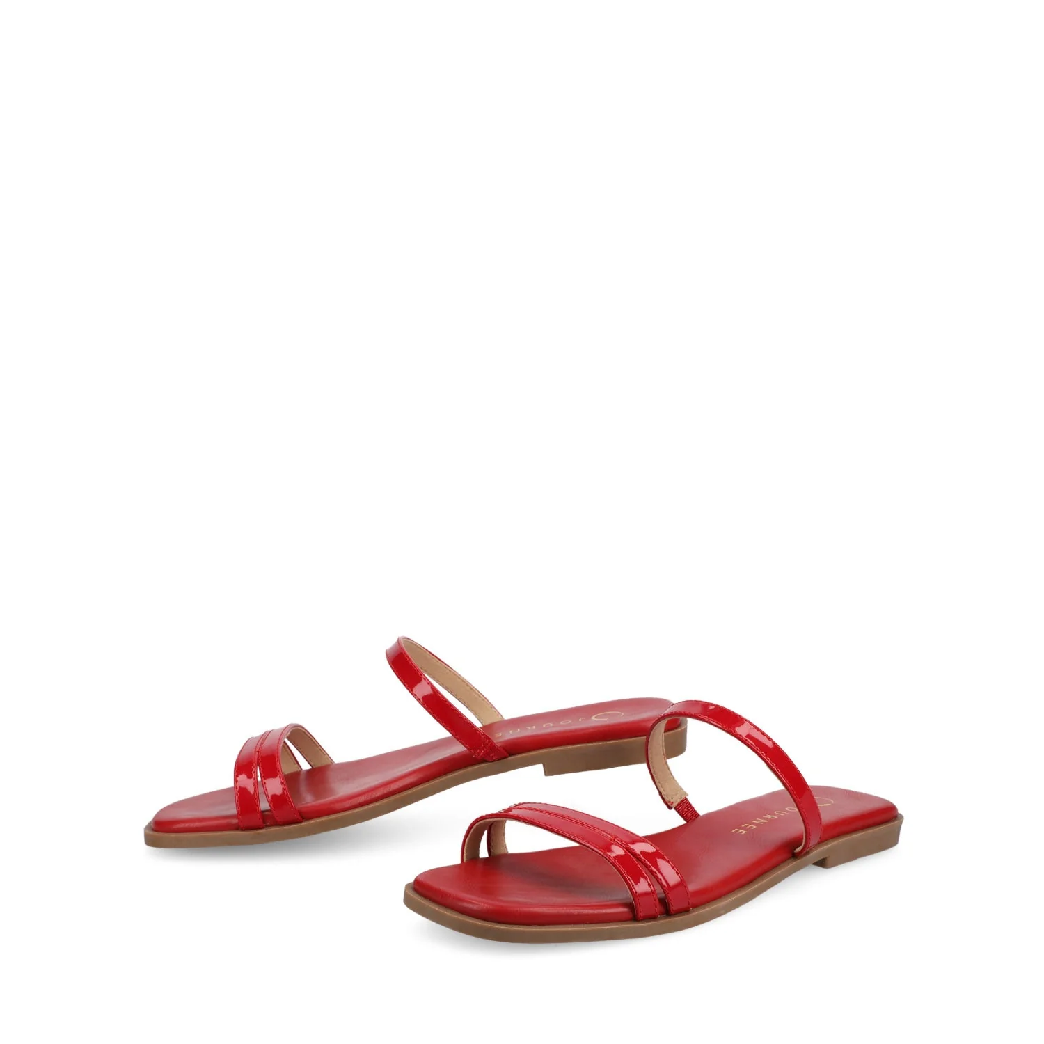 BRISA SLIDE SANDALS IN VEGAN LEATHER - Red Patent - Image 2