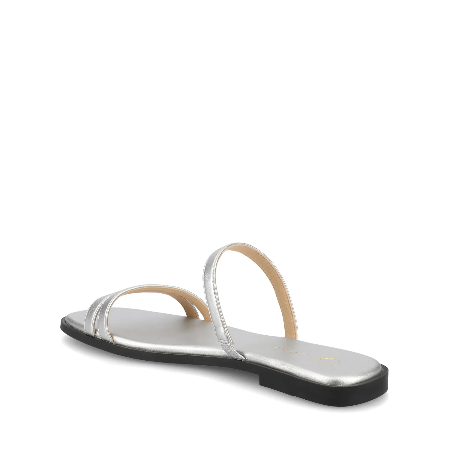 BRISA SLIDE SANDALS IN VEGAN LEATHER - Silver PU - Image 4