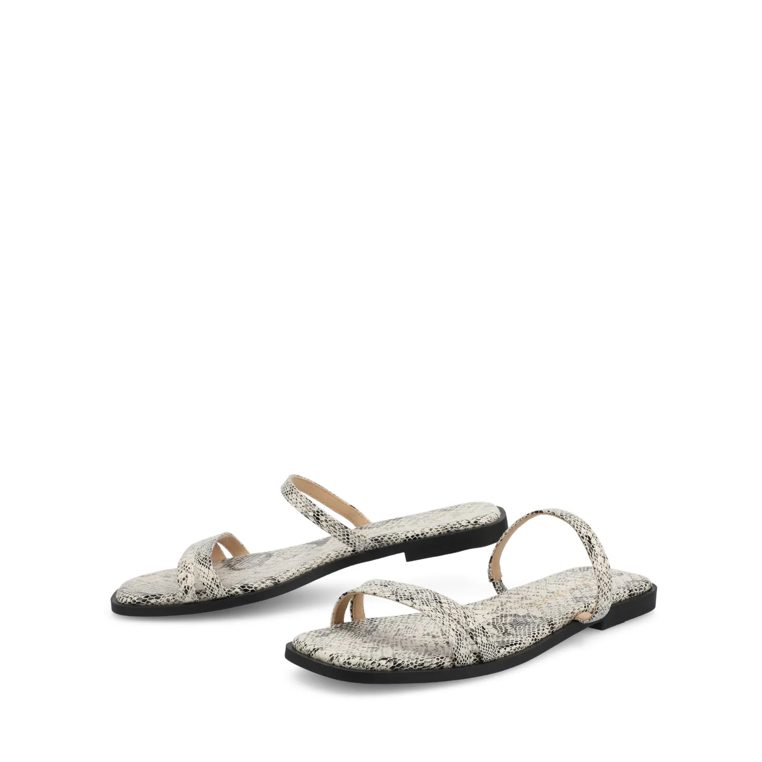 BRISA SLIDE SANDALS IN VEGAN LEATHER - Snake - Image 2