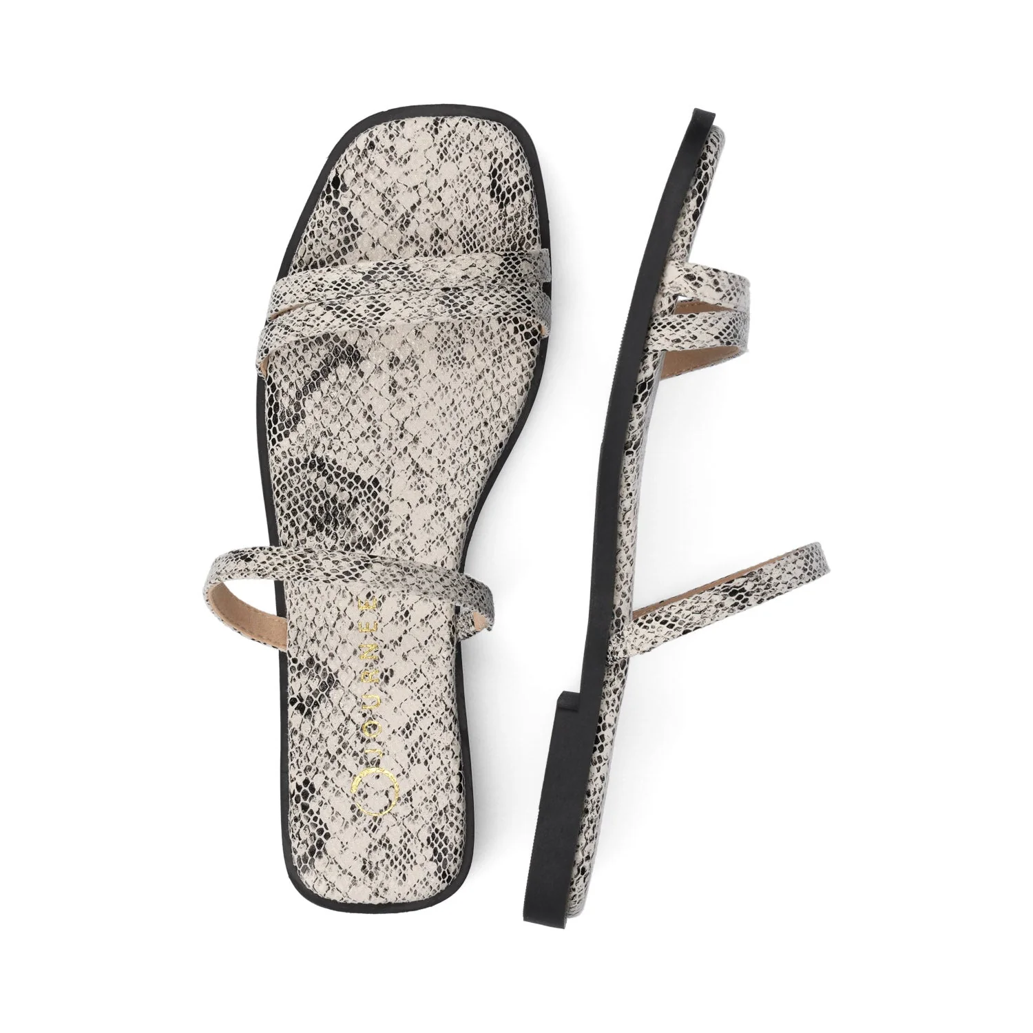 BRISA SLIDE SANDALS IN VEGAN LEATHER - Snake - Image 3