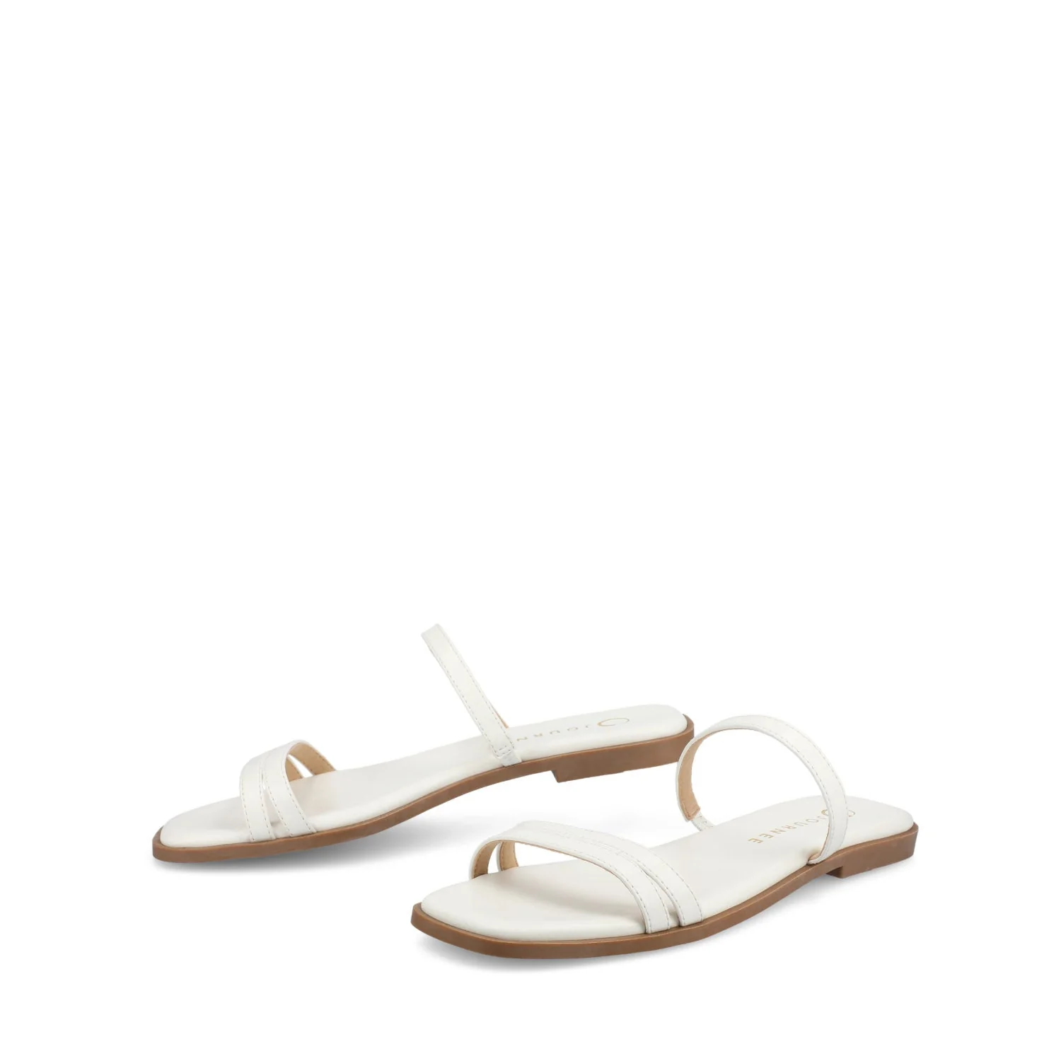 BRISA SLIDE SANDALS IN VEGAN LEATHER - White PU - Image 2