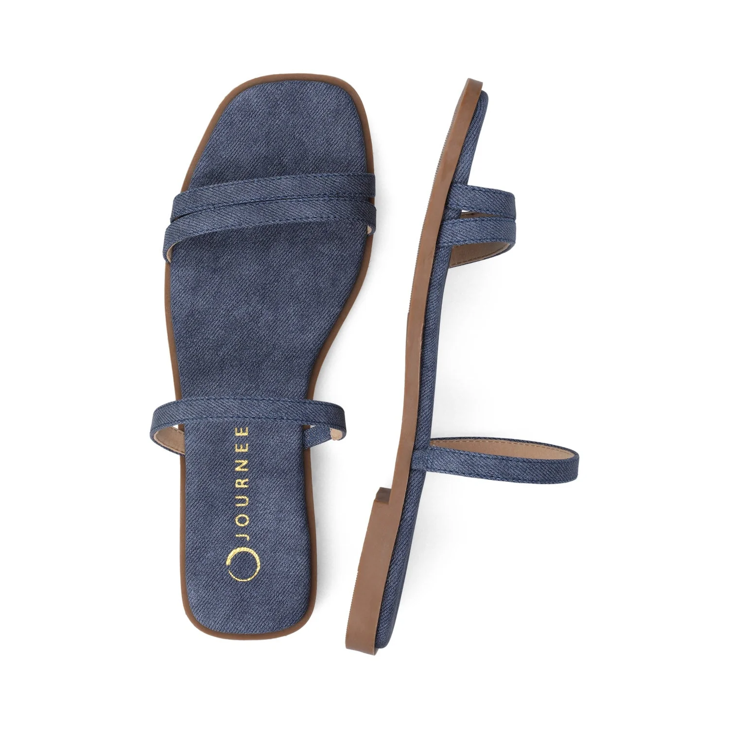 BRISA MULTI STRAP SLIDE SANDALS - Denim - Image 3