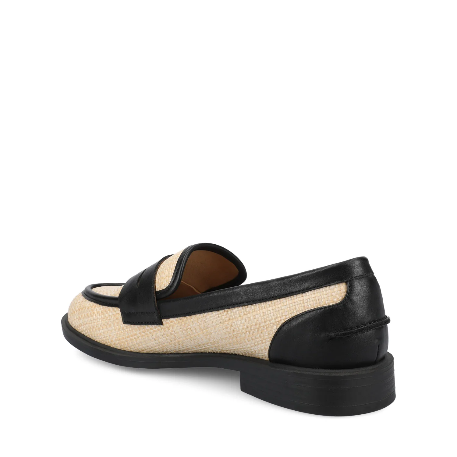 BROOKS PENNY LOAFER - Black/Natural Raffia - Image 3