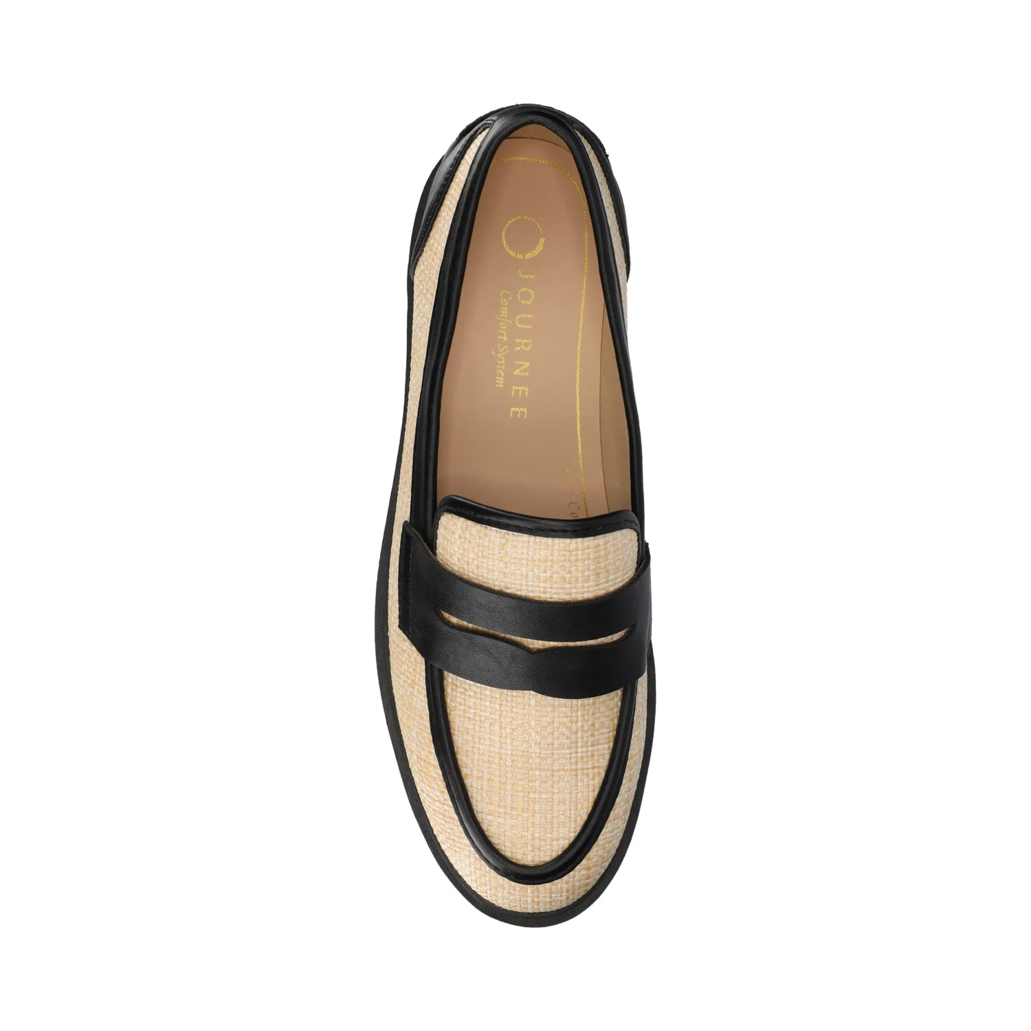 BROOKS PENNY LOAFER - Black/Natural Raffia - Image 4