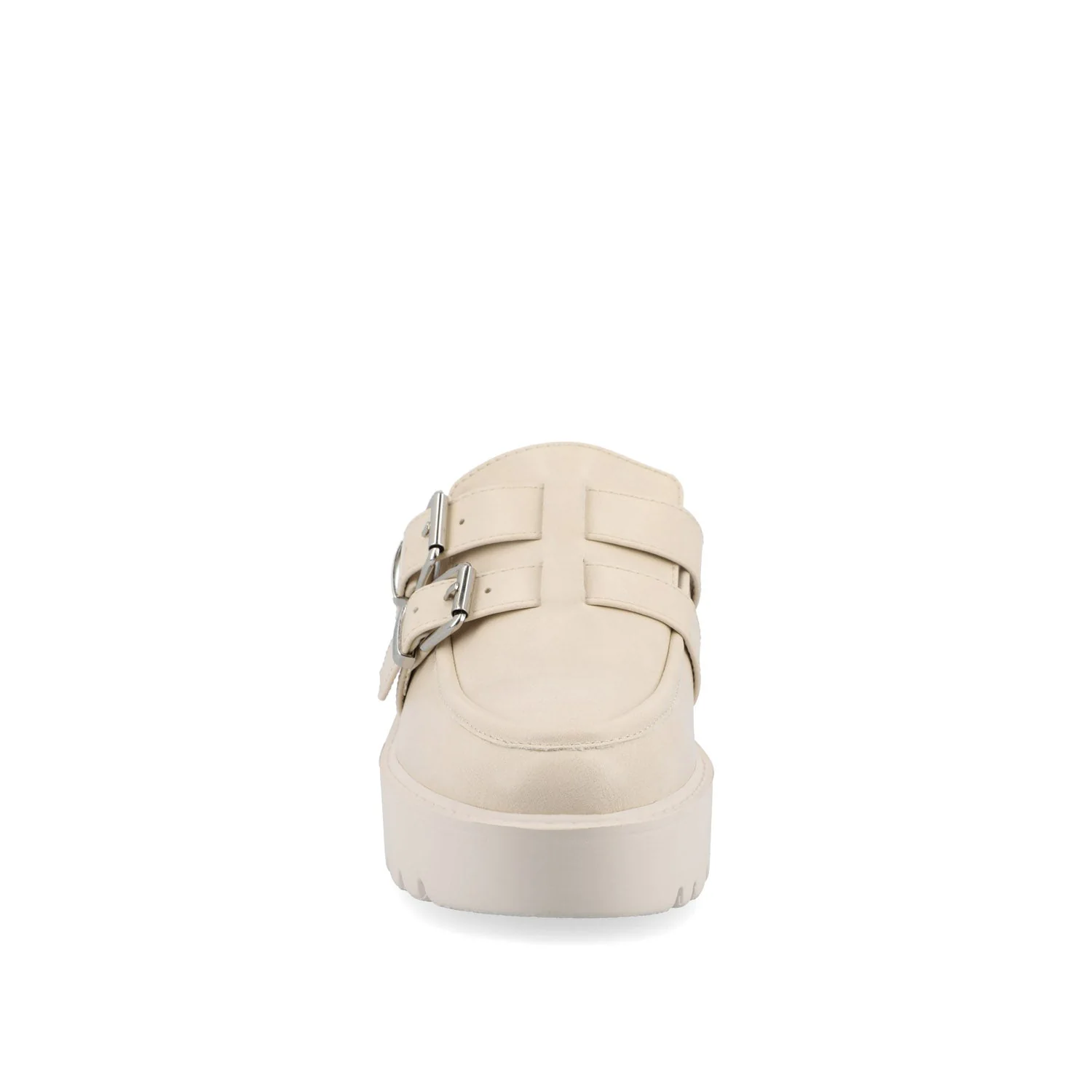 BRYDIE BLOCK HEEL LOAFERS IN VEGAN LEATHER - Off White - Image 6
