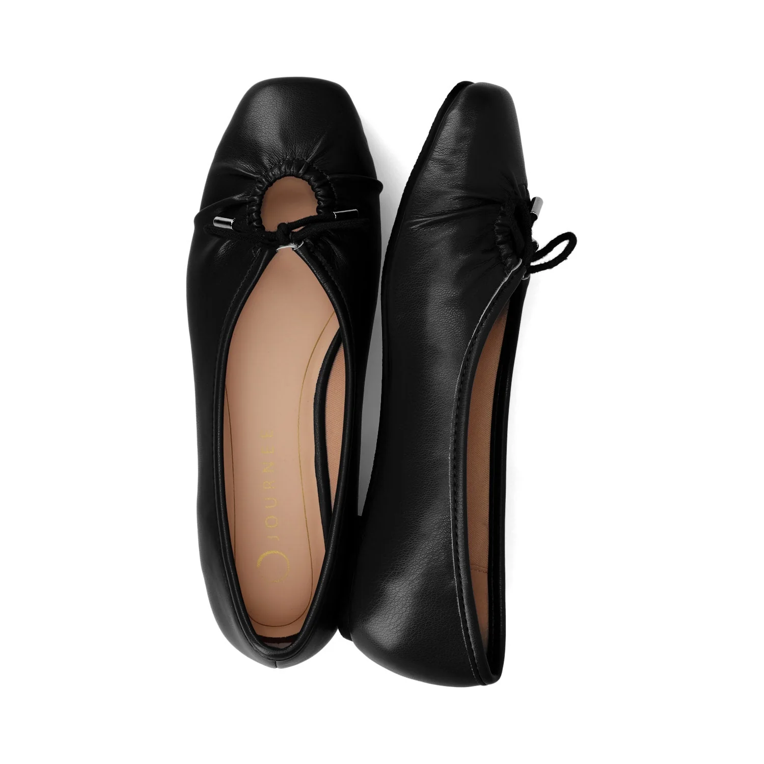 CALLEE VEGAN LEATHER BALLET FLATS IN WIDE - Black - Image 3