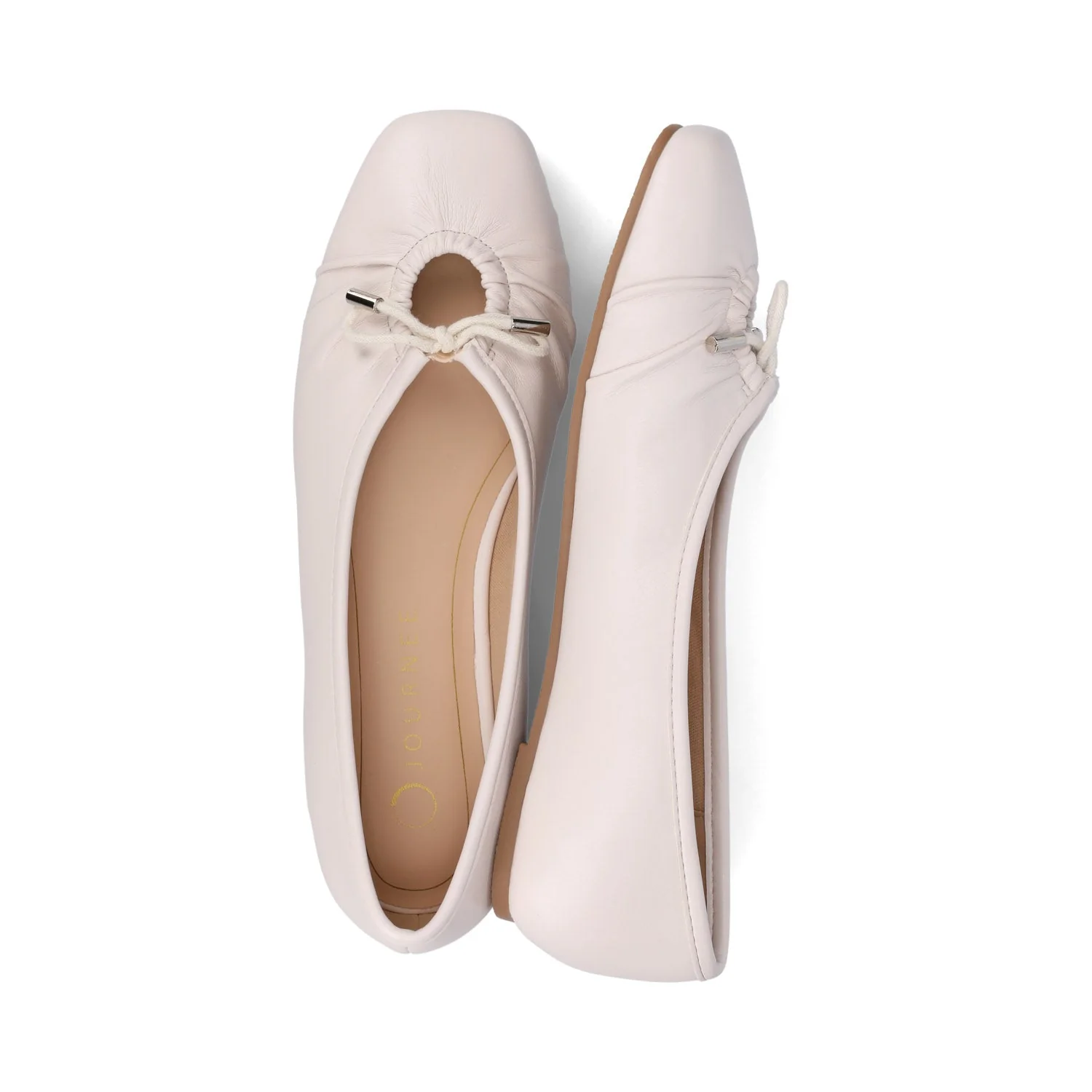 CALLEE VEGAN LEATHER BALLET FLATS IN WIDE - Bone - Image 3