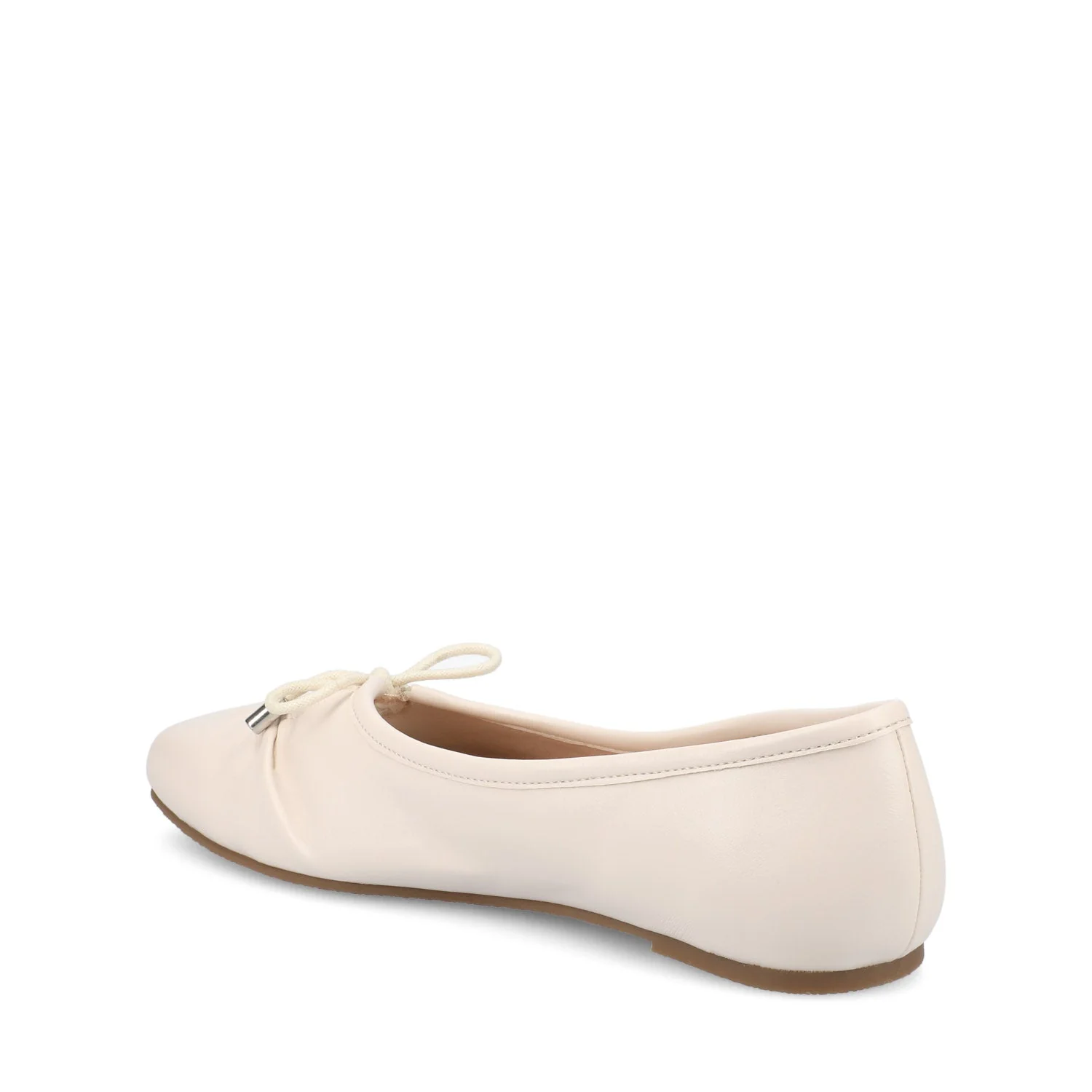 CALLEE VEGAN LEATHER BALLET FLATS IN WIDE - Bone - Image 4