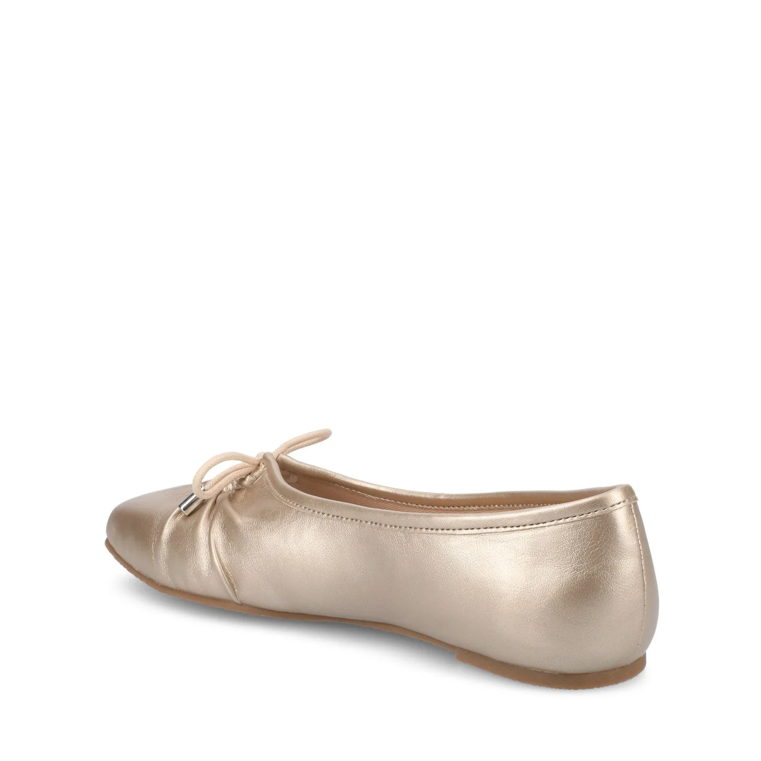 CALLEE VEGAN LEATHER BALLET FLATS IN WIDE - Champagne - Image 4