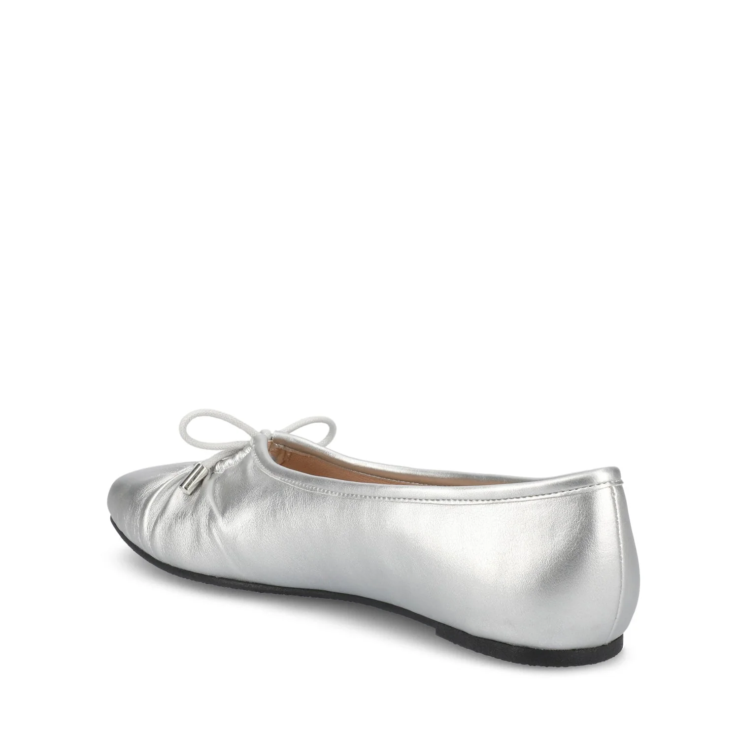 CALLEE VEGAN LEATHER BALLET FLATS IN WIDE - Silver - Image 4
