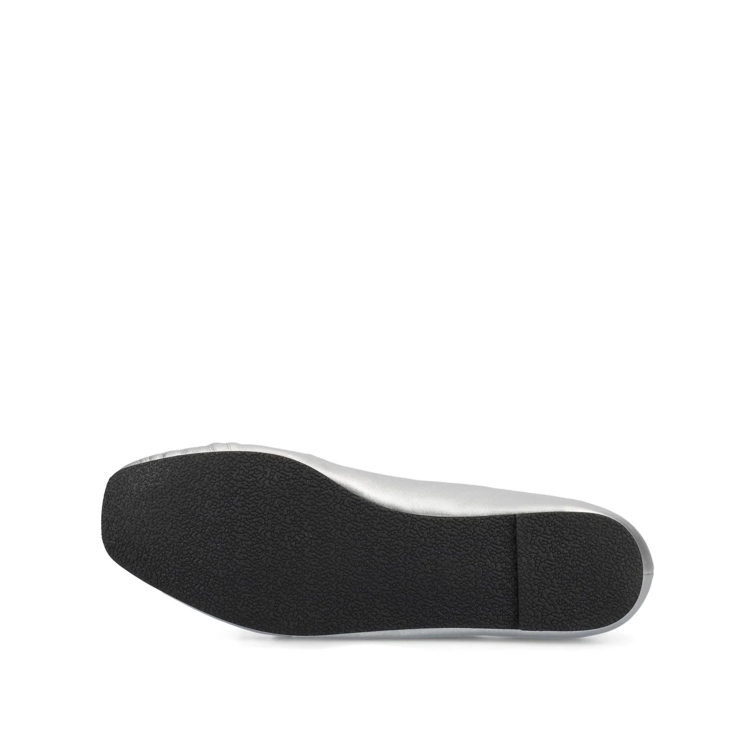 CALLEE VEGAN LEATHER BALLET FLATS IN WIDE - Silver - Image 5