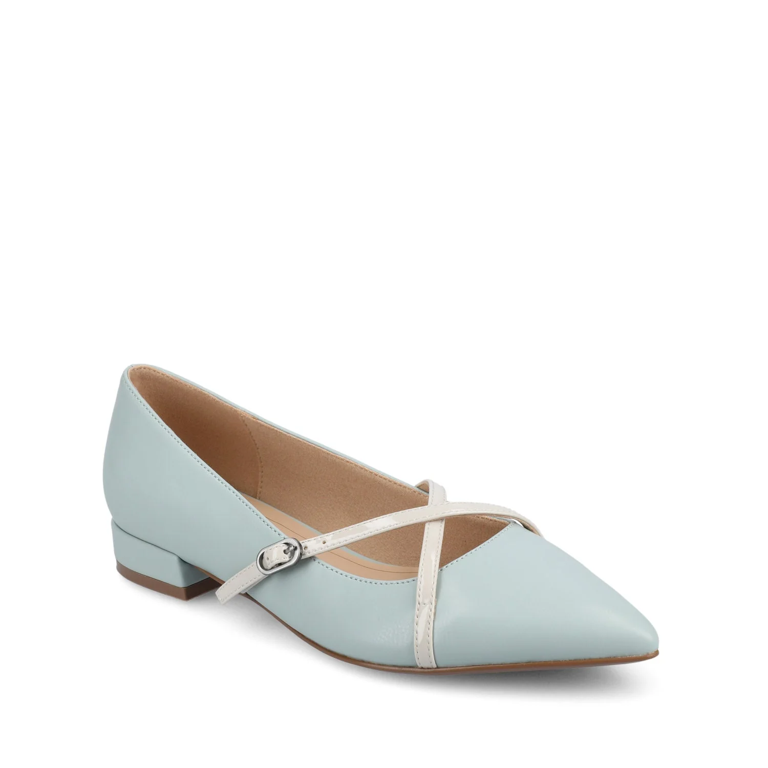 CAMBY DRESS FLAT IN VEGAN LEATHER - Blue PU - Image 2