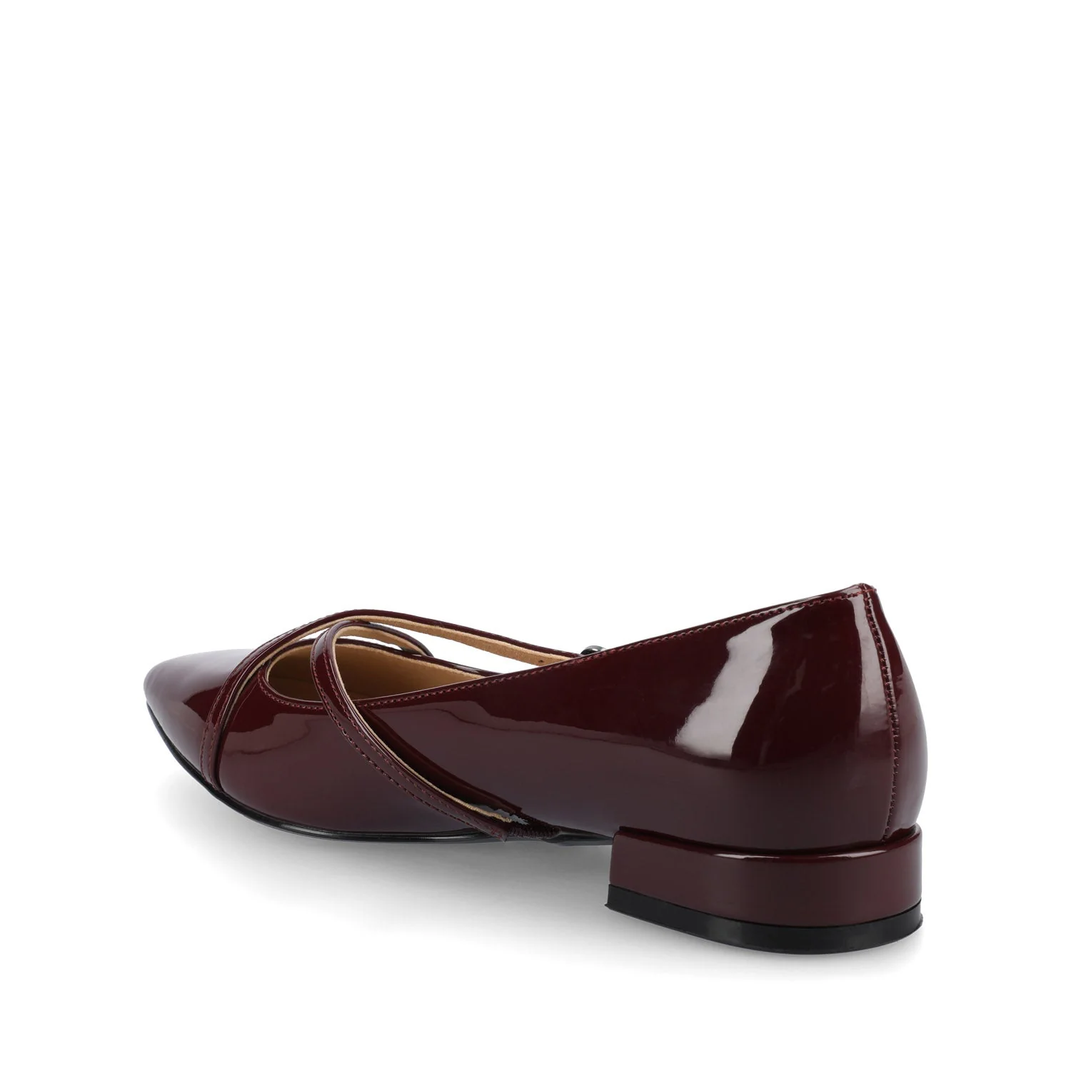 CAMBY DRESS FLAT IN WIDE - Oxblood Patent - Image 3