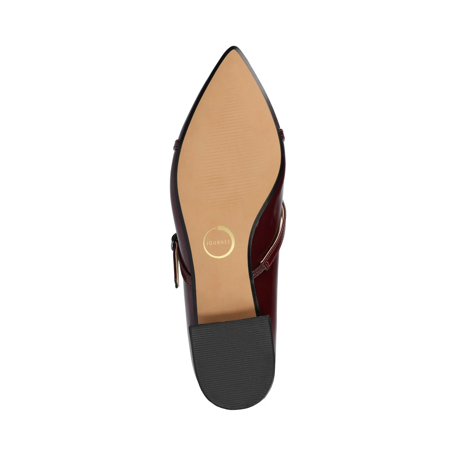 CAMBY DRESS FLAT IN WIDE - Oxblood Patent - Image 5