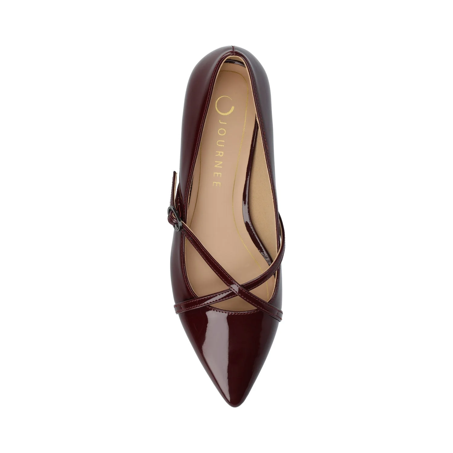 CAMBY DRESS FLAT IN VEGAN LEATHER - Oxblood Patent - Image 7
