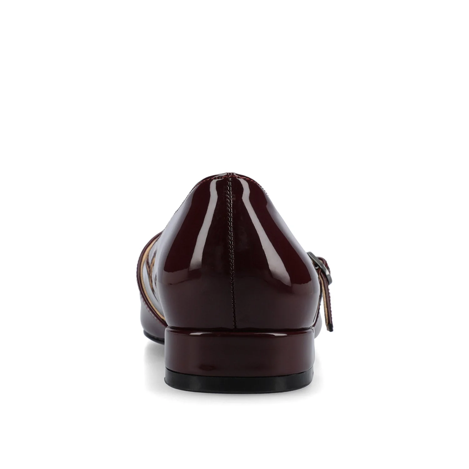 CAMBY DRESS FLAT IN VEGAN LEATHER - Oxblood Patent - Image 8
