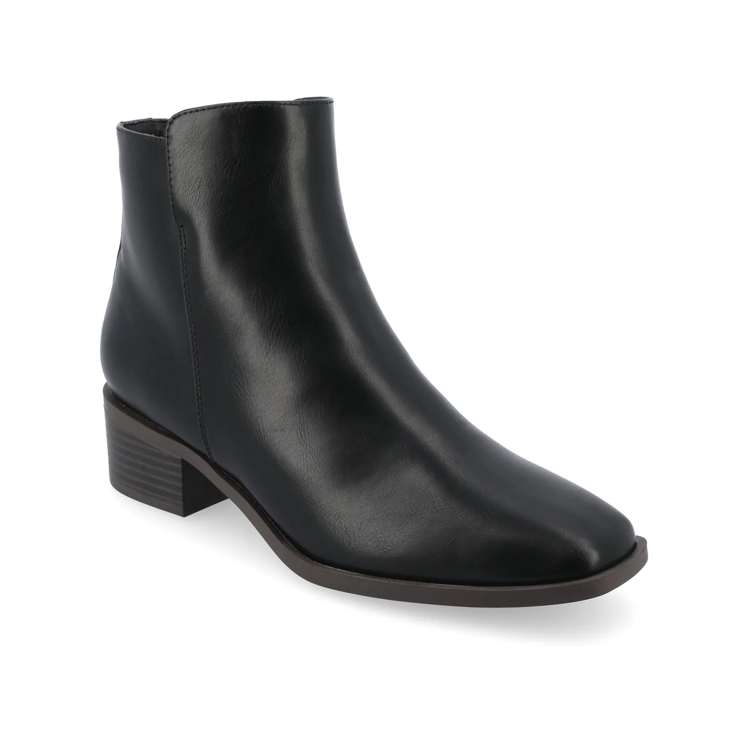 CAPPRI SQUARE-TOE BOOTIES IN VEGAN LEATHER - Black PU - Image 2