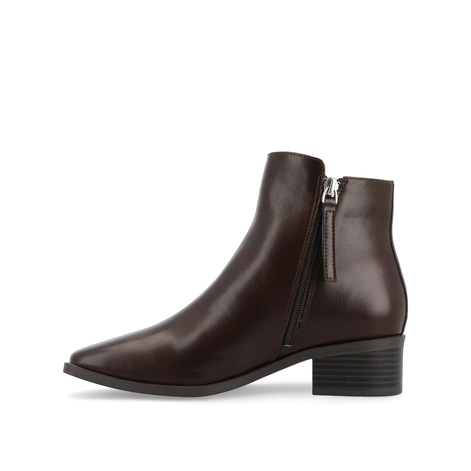 CAPPRI SQUARE-TOE BOOTIES IN VEGAN LEATHER - Brown PU - Image 3