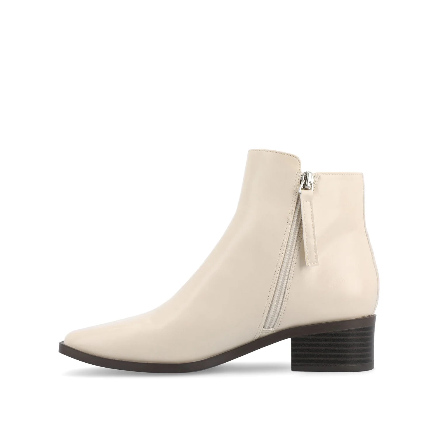 CAPPRI SQUARE-TOE BOOTIES IN VEGAN LEATHER - Off White PU - Image 3