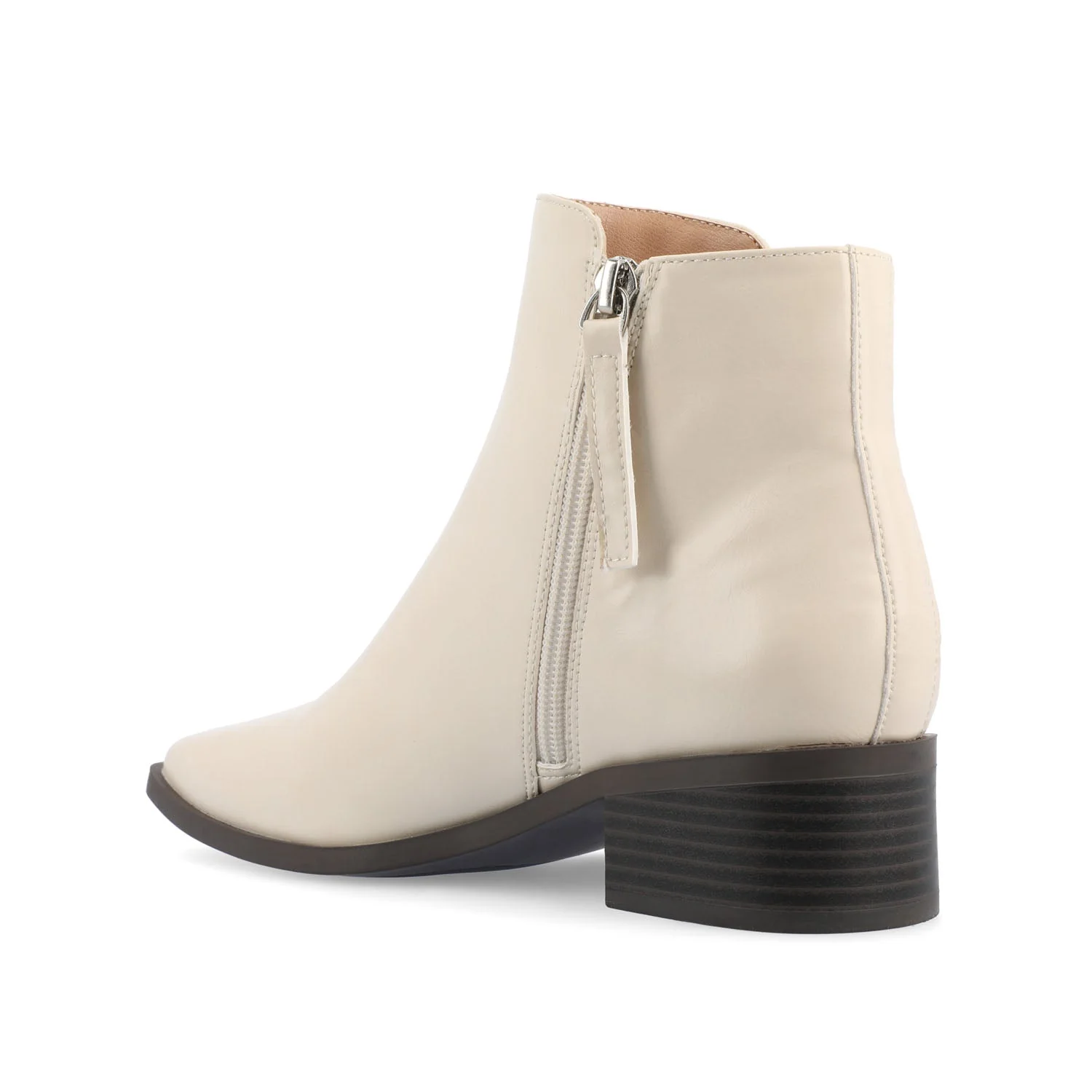 CAPPRI SQUARE-TOE BOOTIES IN VEGAN LEATHER - Off White PU - Image 4