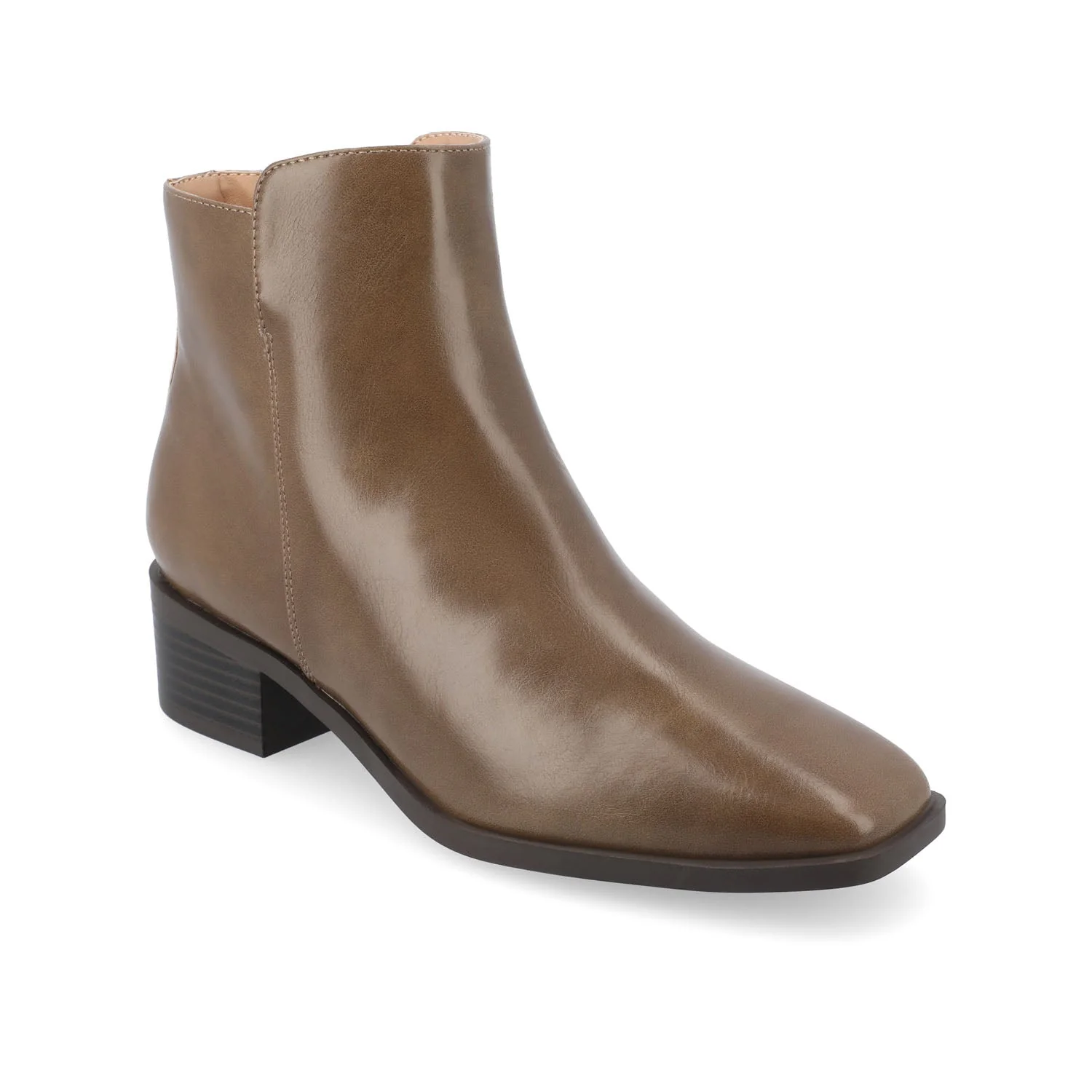 CAPPRI SQUARE-TOE BOOTIES IN VEGAN LEATHER - Taupe PU - Image 2