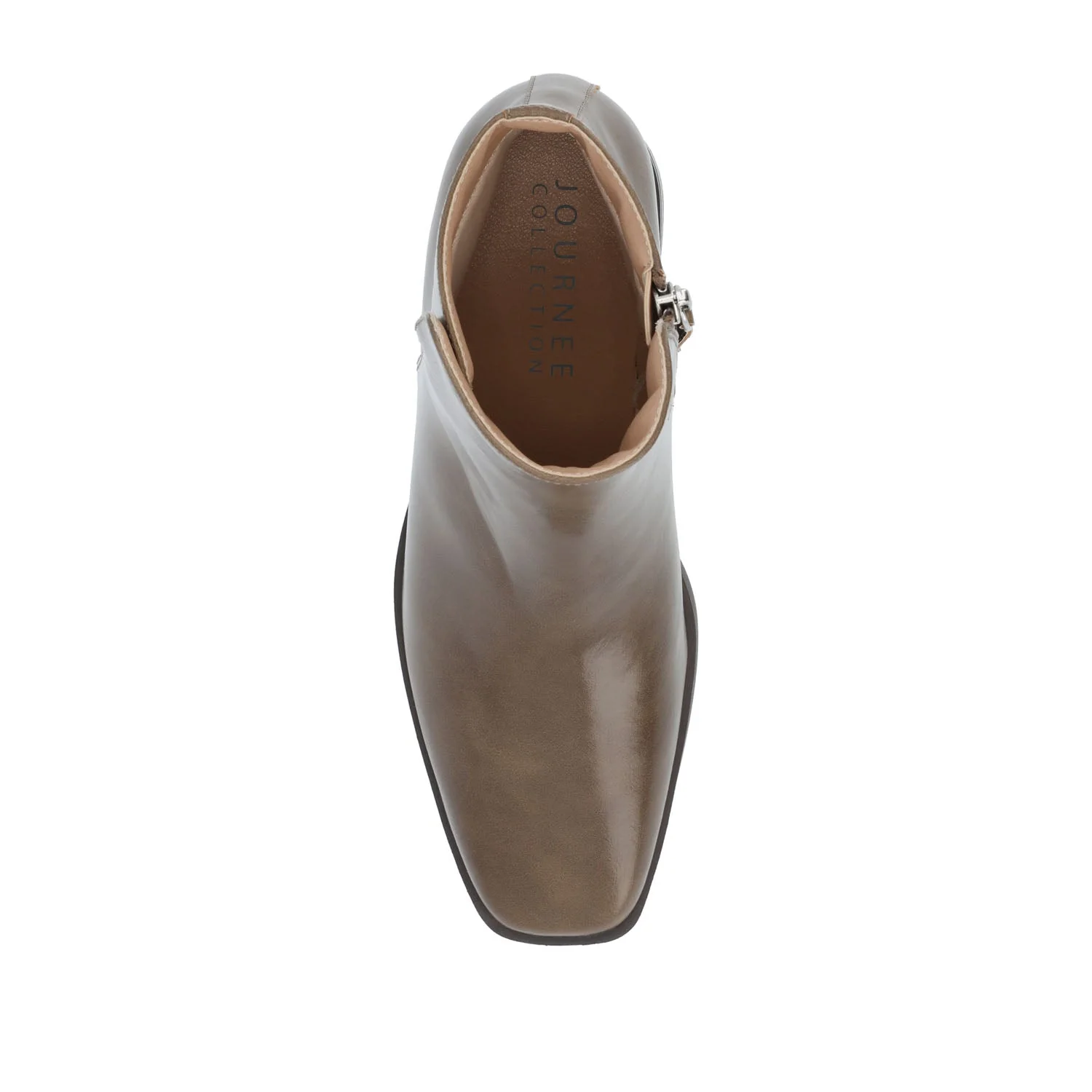 CAPPRI SQUARE-TOE BOOTIES IN VEGAN LEATHER - Taupe PU - Image 6
