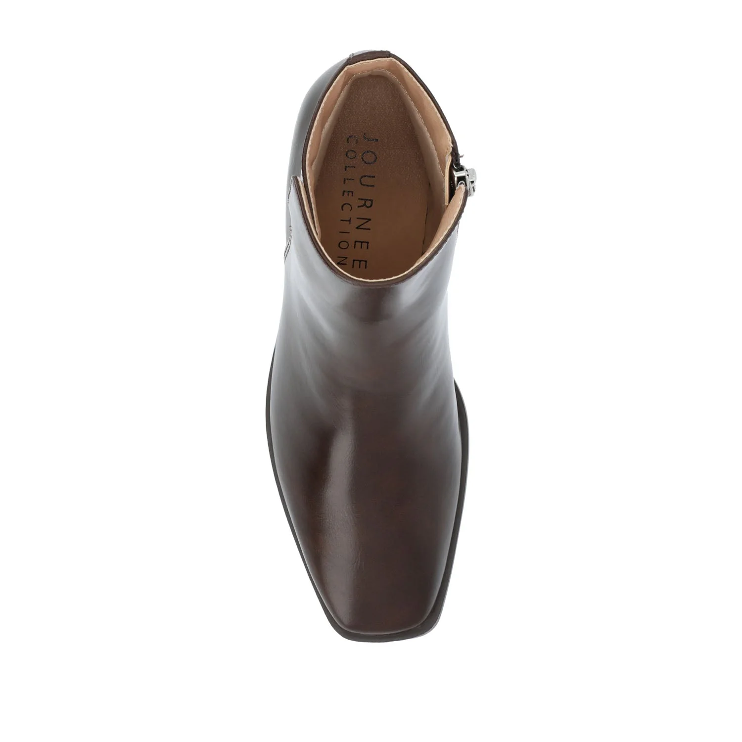 CAPPRI SQUARE TOE BOOTIES IN WIDE - Brown PU - Image 7