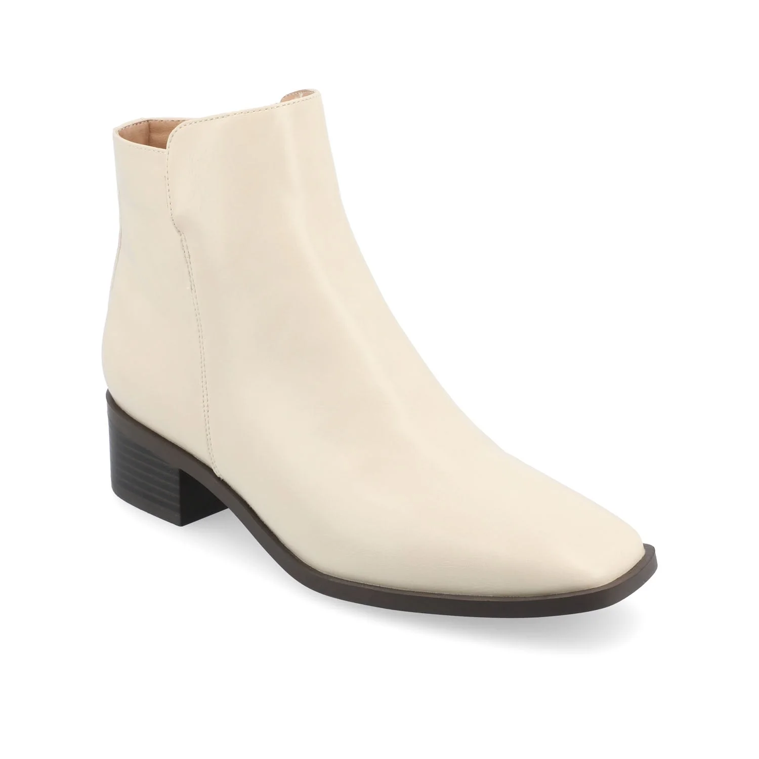 CAPPRI SQUARE TOE BOOTIES IN WIDE - Off White PU - Image 3