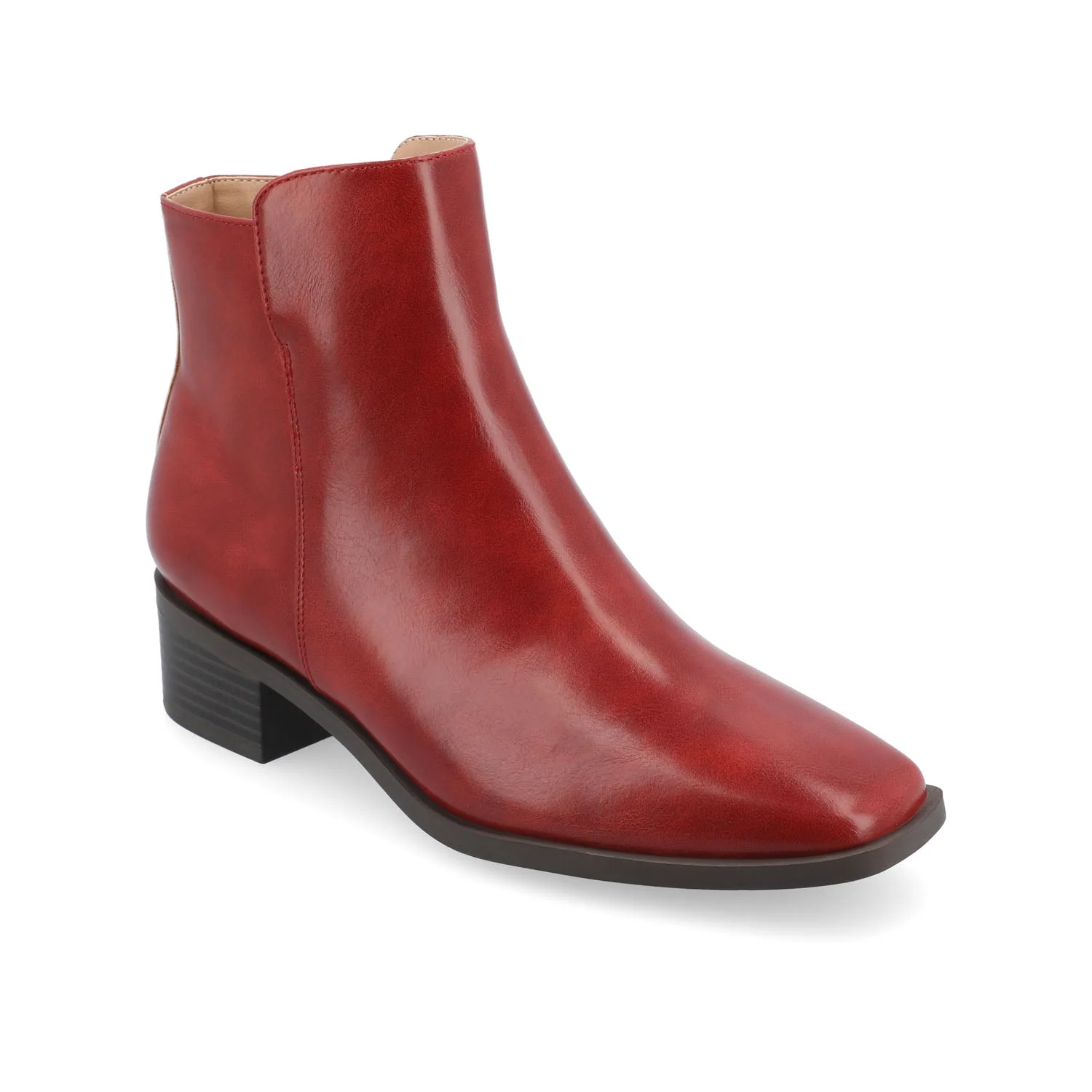 CAPPRI SQUARE TOE BOOTIES IN WIDE - Red PU - Image 2