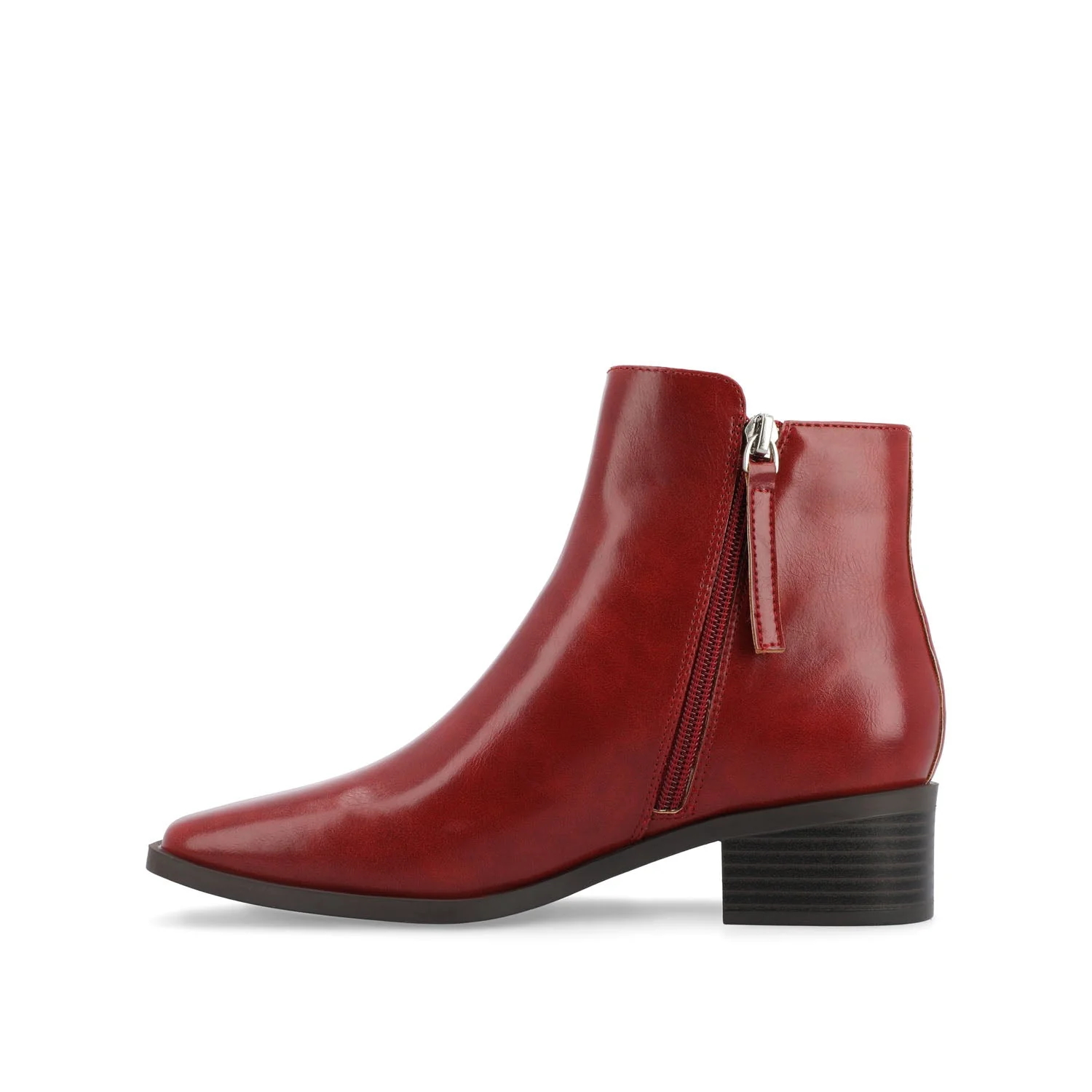 CAPPRI SQUARE TOE BOOTIES IN WIDE - Red PU - Image 3