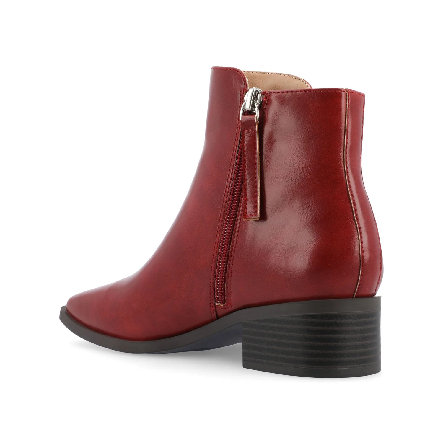 CAPPRI SQUARE TOE BOOTIES IN WIDE - Red PU - Image 4