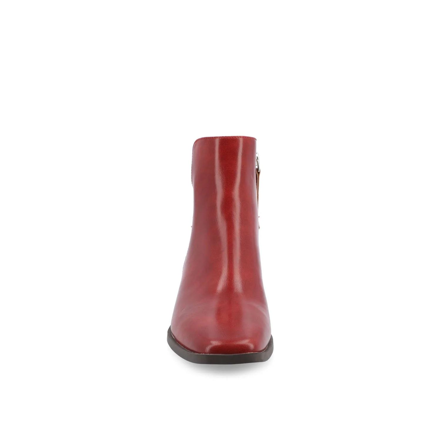 CAPPRI SQUARE TOE BOOTIES IN WIDE - Red PU - Image 5