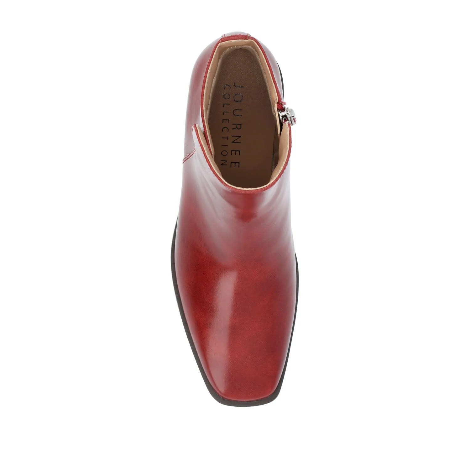 CAPPRI SQUARE TOE BOOTIES IN WIDE - Red PU - Image 6