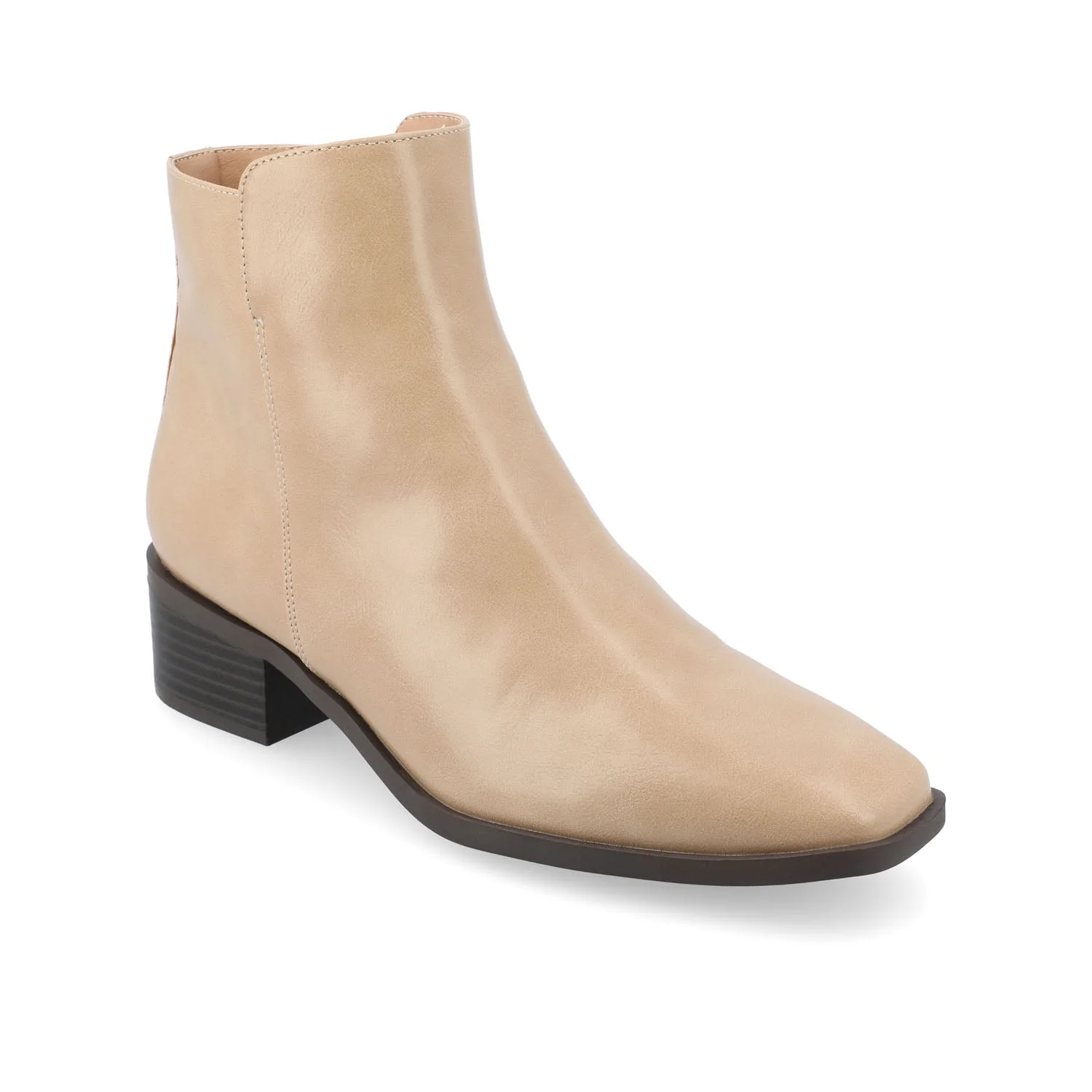 CAPPRI SQUARE TOE BOOTIES IN WIDE - Tan PU - Image 2